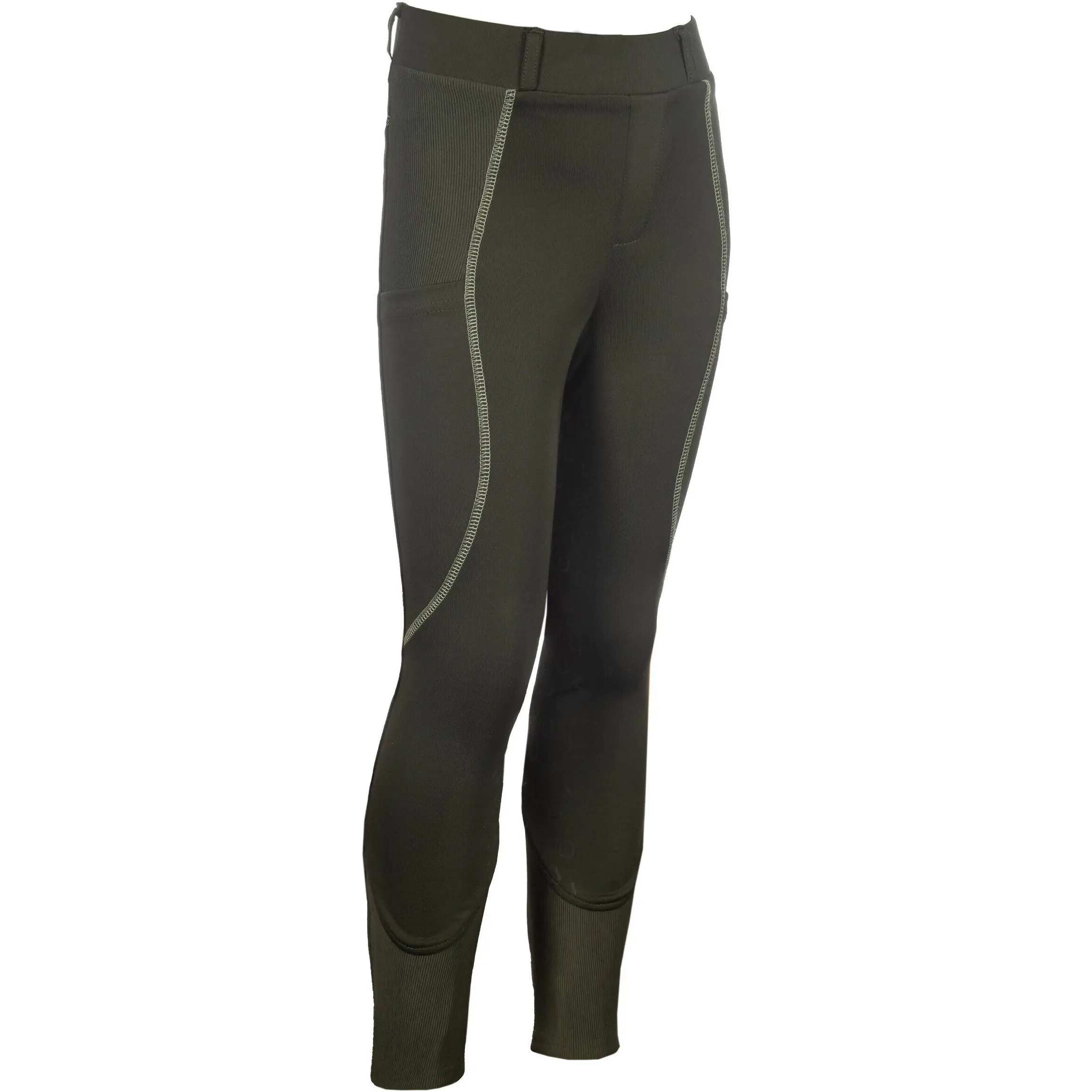 Kinder Reitleggings Silikon Vollbesatz CLAIRE graugrün