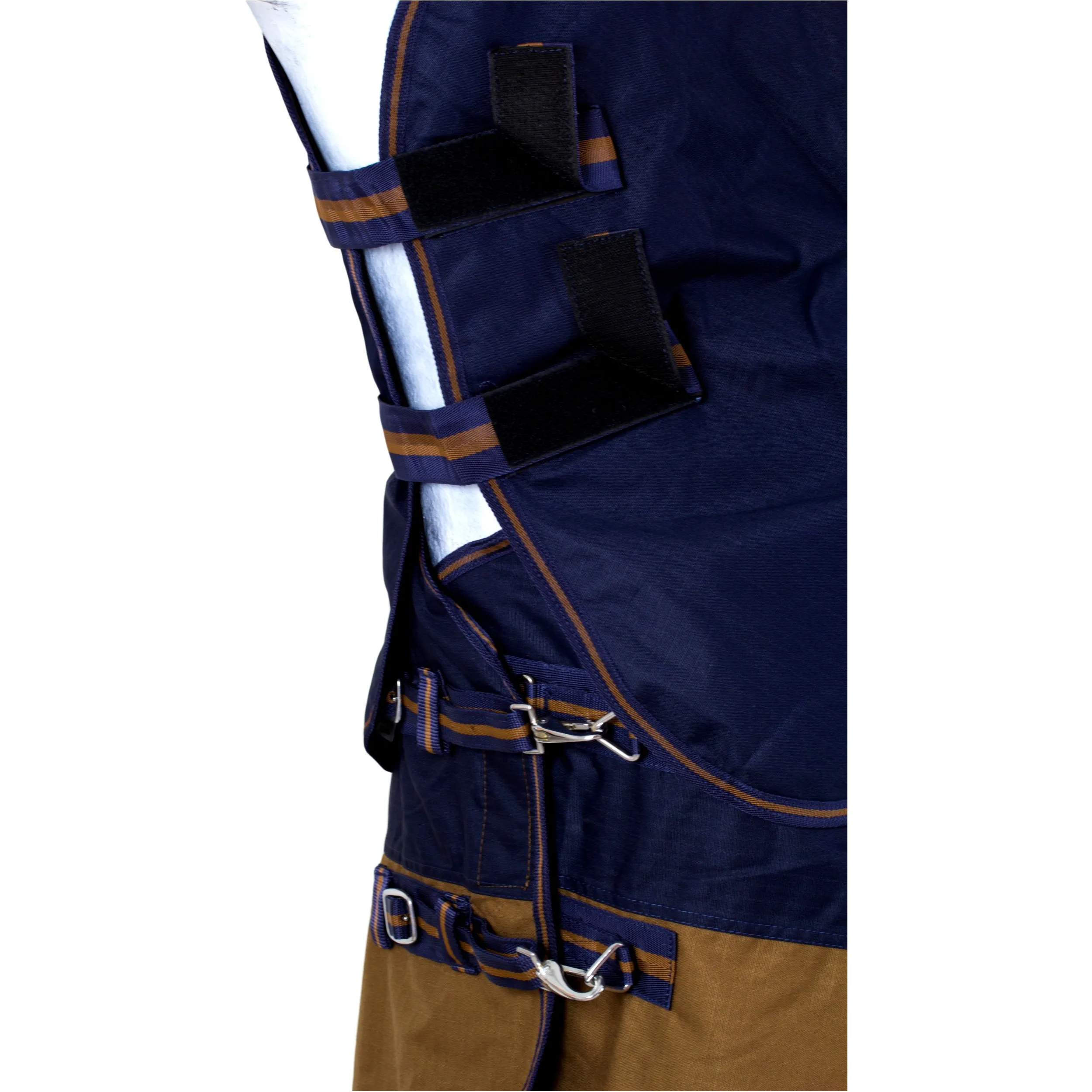 Winterdecke Full Neck 300g Füllung 600D BASICLINE dunkelblau/braun - Posten