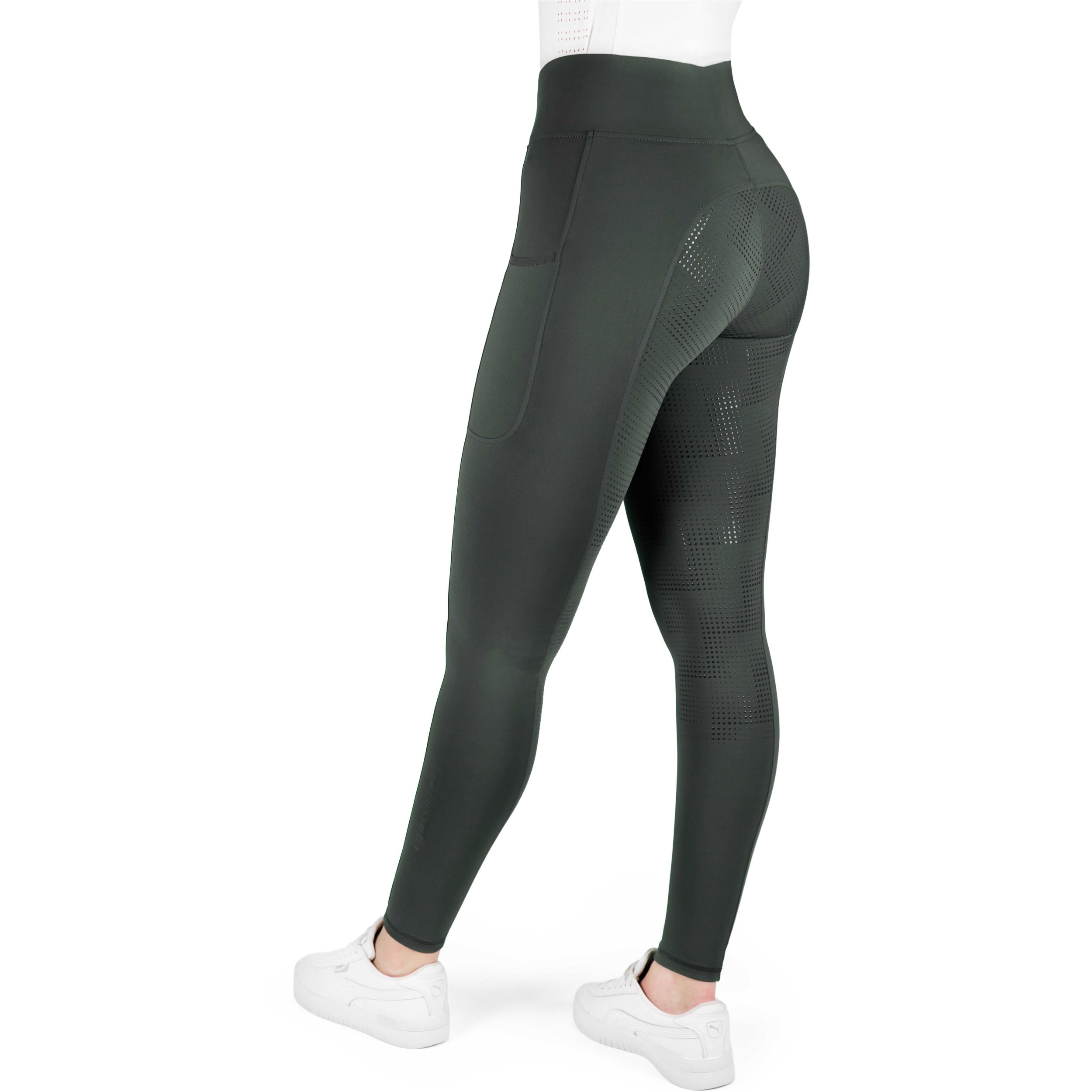 Damen Reitleggings Silikon Vollbesatz EK-Fanny khaki 