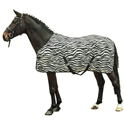 Fliegendecke mit Kreuzgurt ZEBRA schwarz/weiß