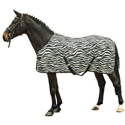 Fliegendecke mit Kreuzgurt ZEBRA schwarz/weiß