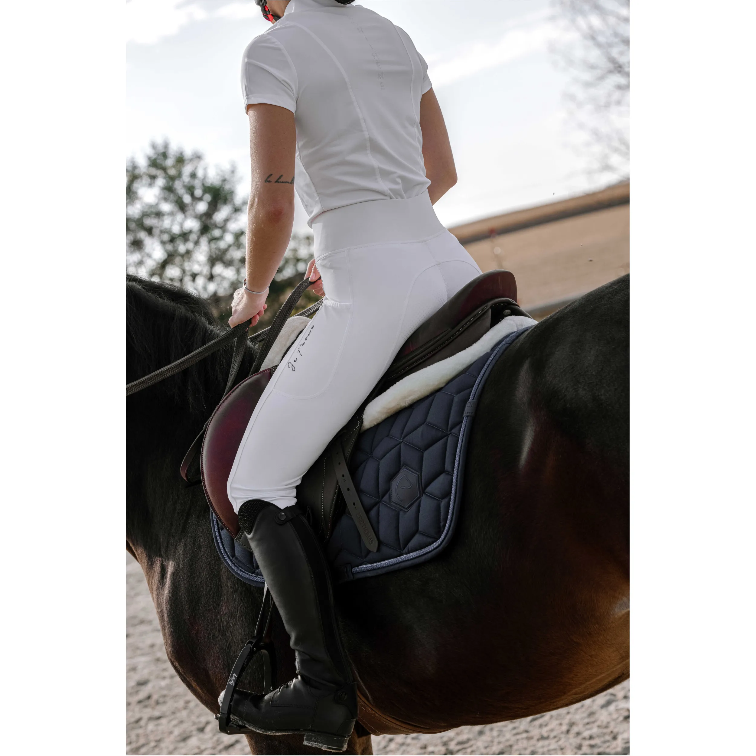 Damen Reitleggings Silikon Vollbesatz FLORA Kreuzbund weiß