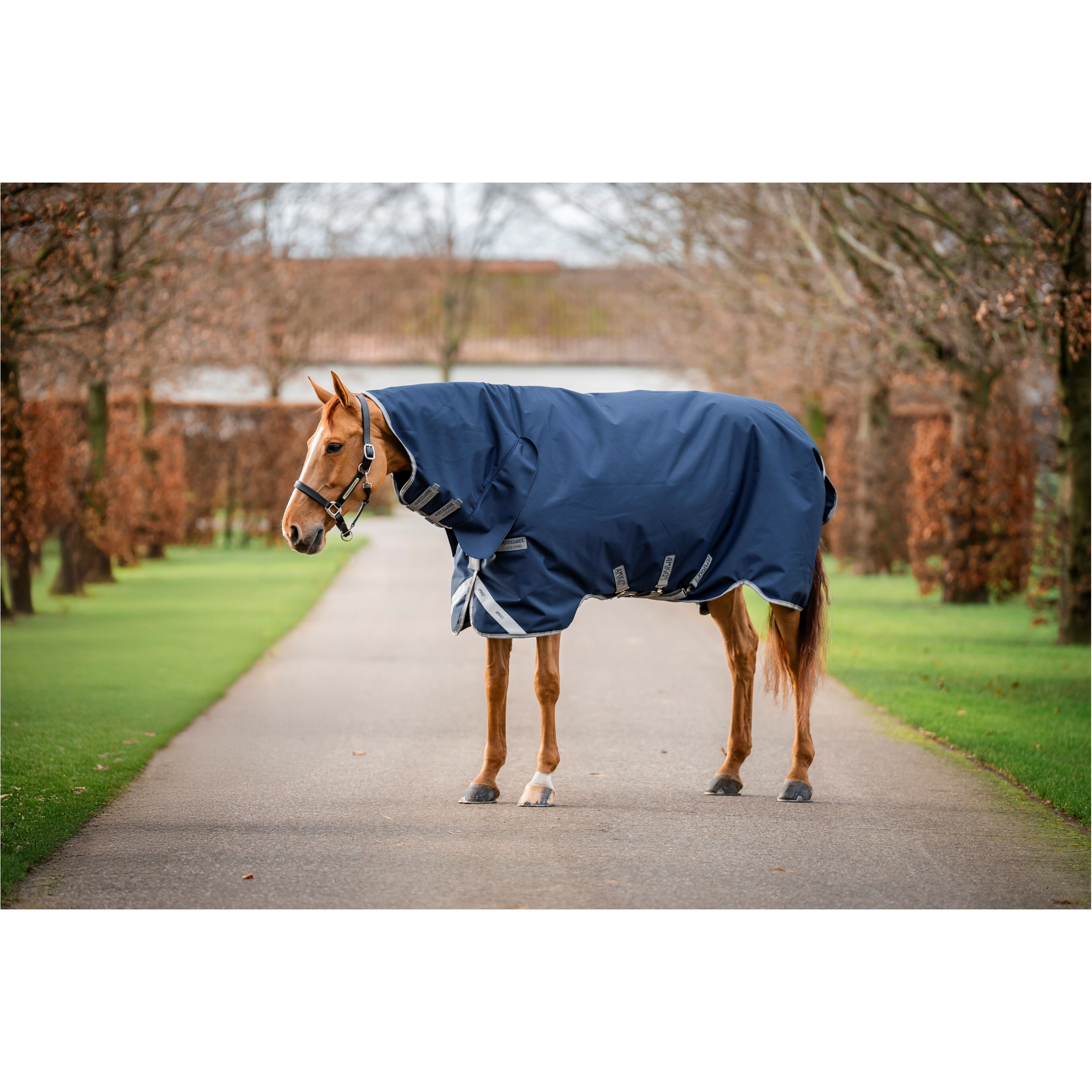 Outdoordecke mit festem Halsteil 1200D AMIGO Bravo integrated Turnout navy/titanium grey/silver
