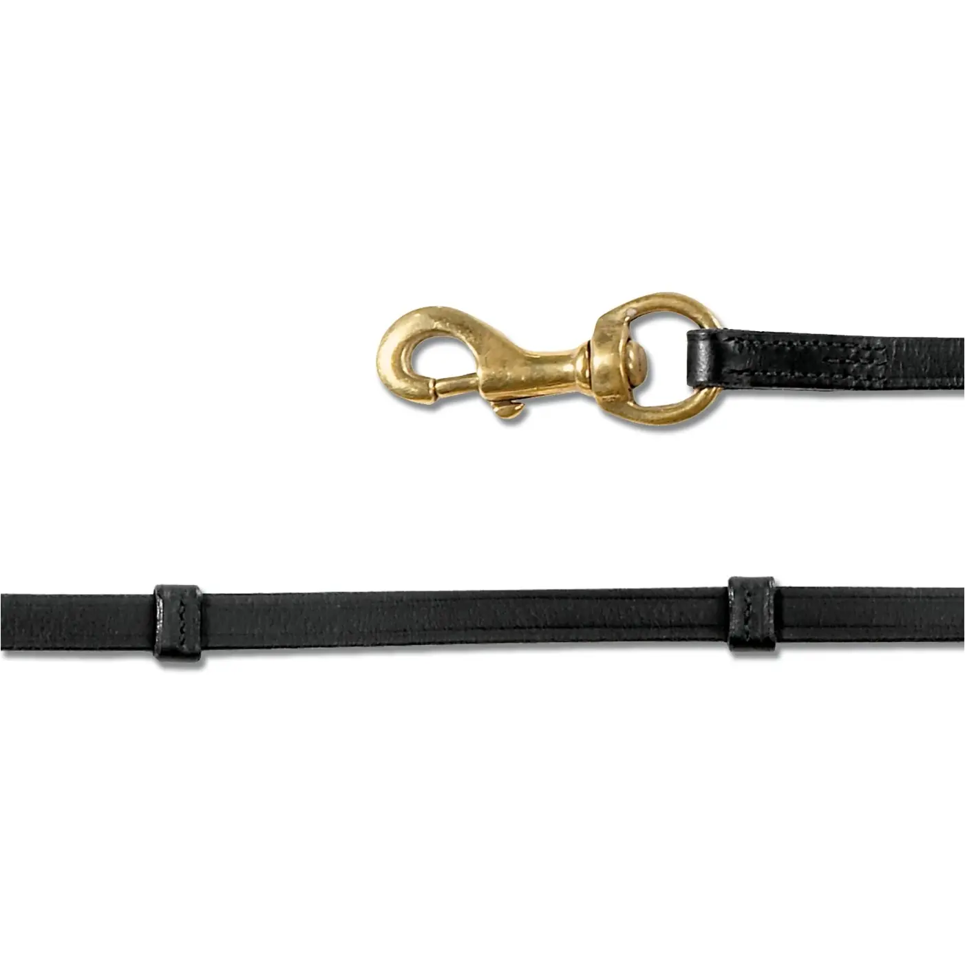 Island Zügel mit Karabiner schwarz/messing 250cm
