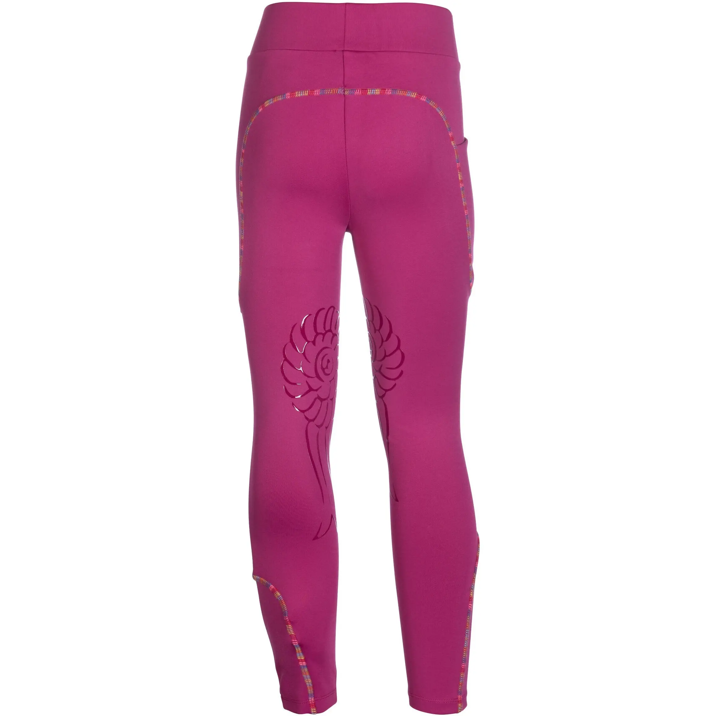Kinder Reitleggings Silikon Kniebesatz POLLY magenta
