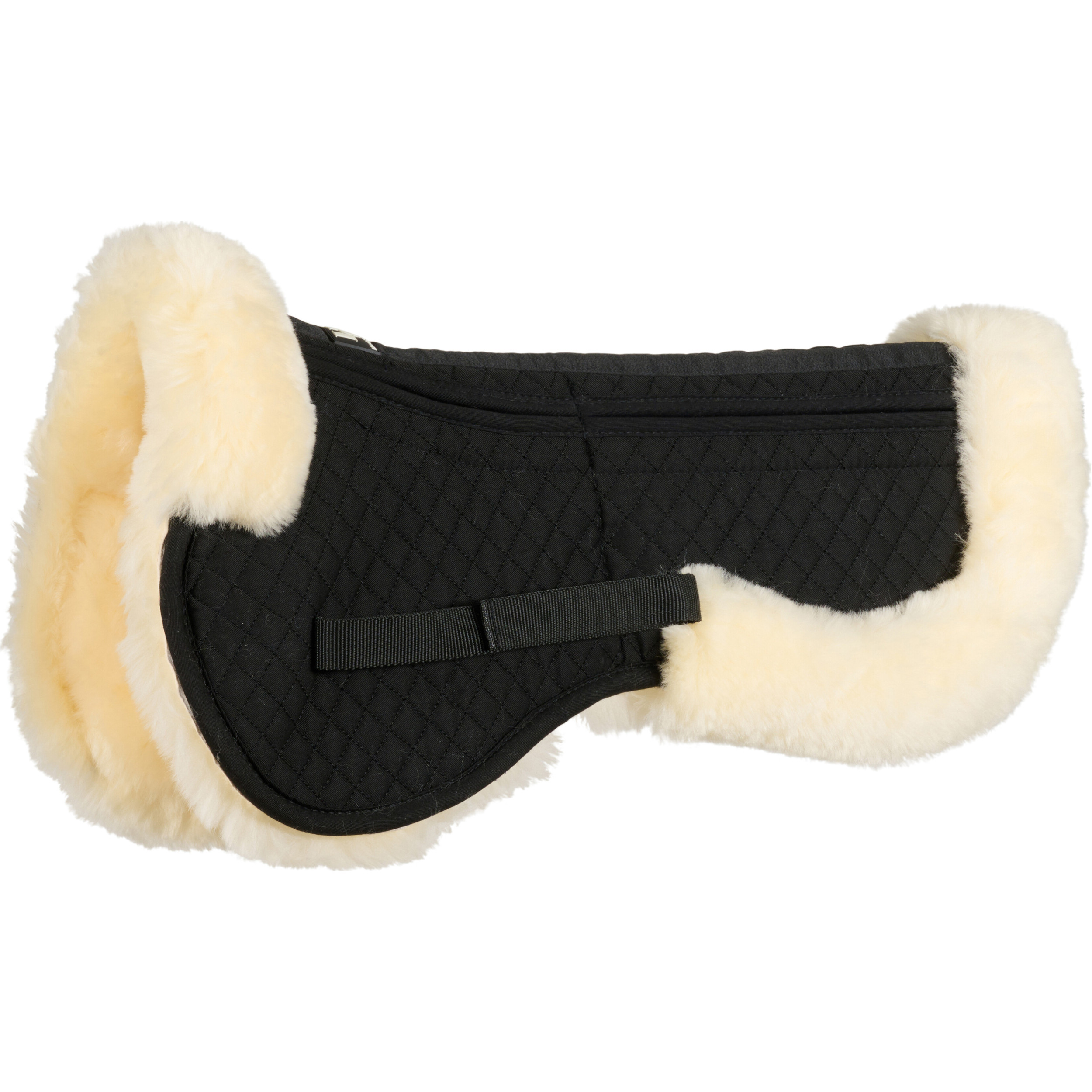 Korrektionspad Lammfell mit Fellrand MediLamb schwarz/natur Warmblut