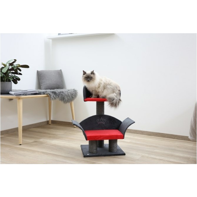 Kratzbaum LOUNGE DELUXE grau/rot 70cm 