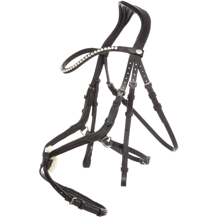 Trensenzaum mit mexikanischem Reithalfter LUCIA schwarz