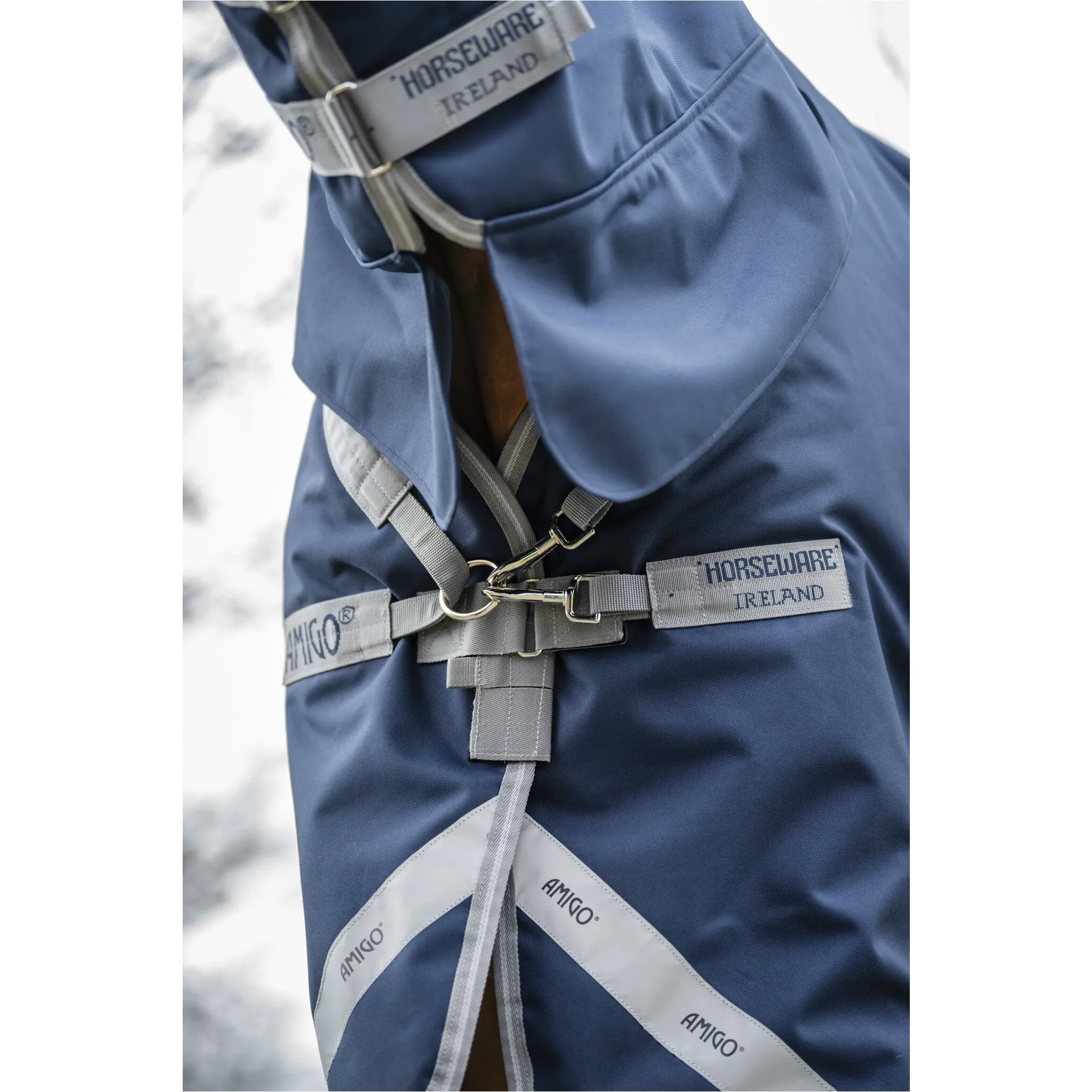 Outdoordecke mit festem Halsteil 1200D AMIGO integrated Turnout navy/titanium grey/silver