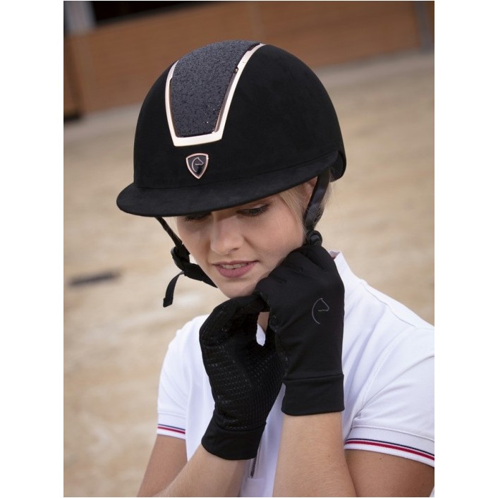 Damen Reithelm GLINT LAMÉ schwarz/rosa/gold