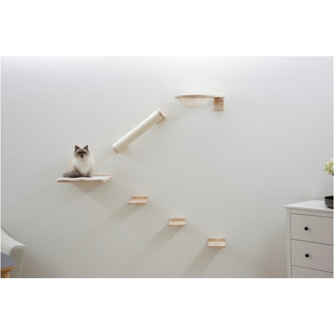 Kletterwand ROCKY für Katzen 6-teilig natur/weiß