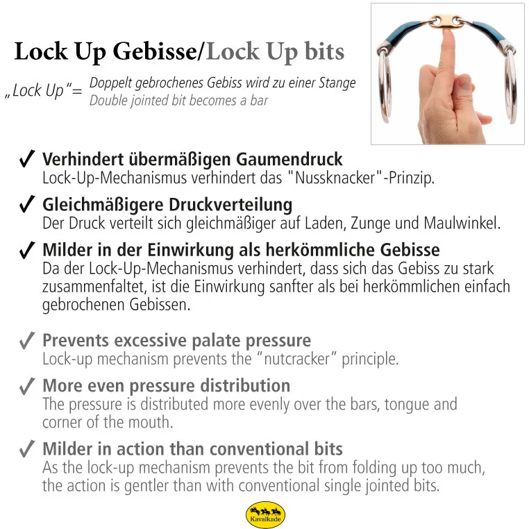 Pelham kurz doppelt gebrochen Lock Up ERGONOMIC 14mm