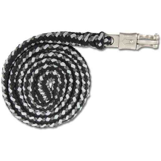 Anbindestrick mit Panikhaken PLUS schwarz/grau 200cm