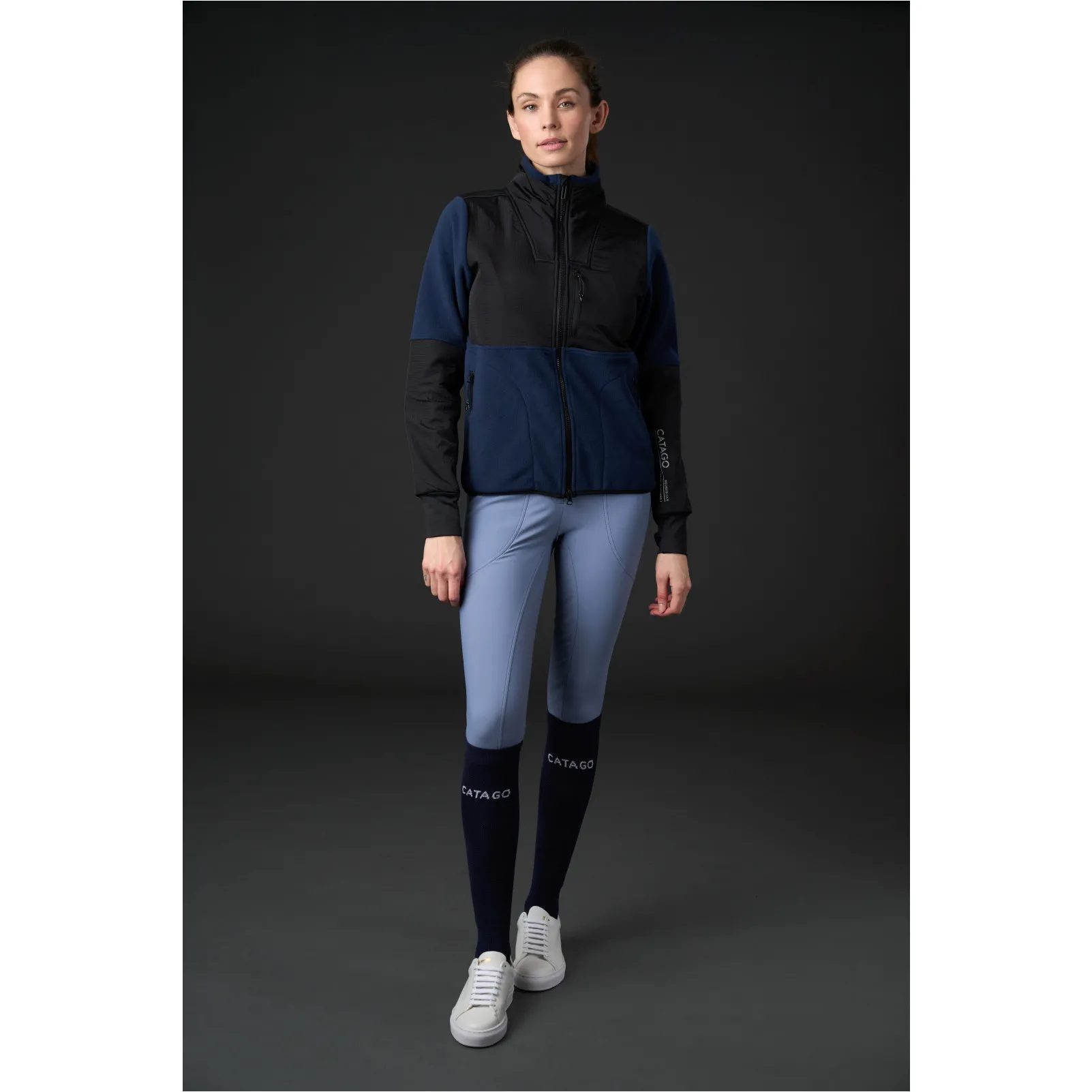 Damen Fleecereitjacke NORMA ZIP navy