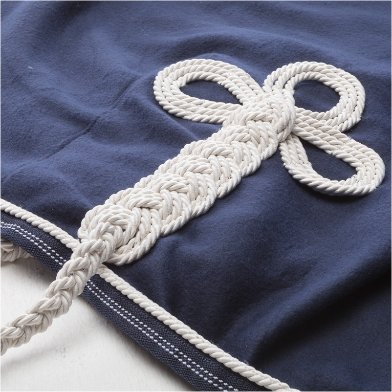 Abschwitzdecke mit abnehmbarem Brustlatz marine/weiß