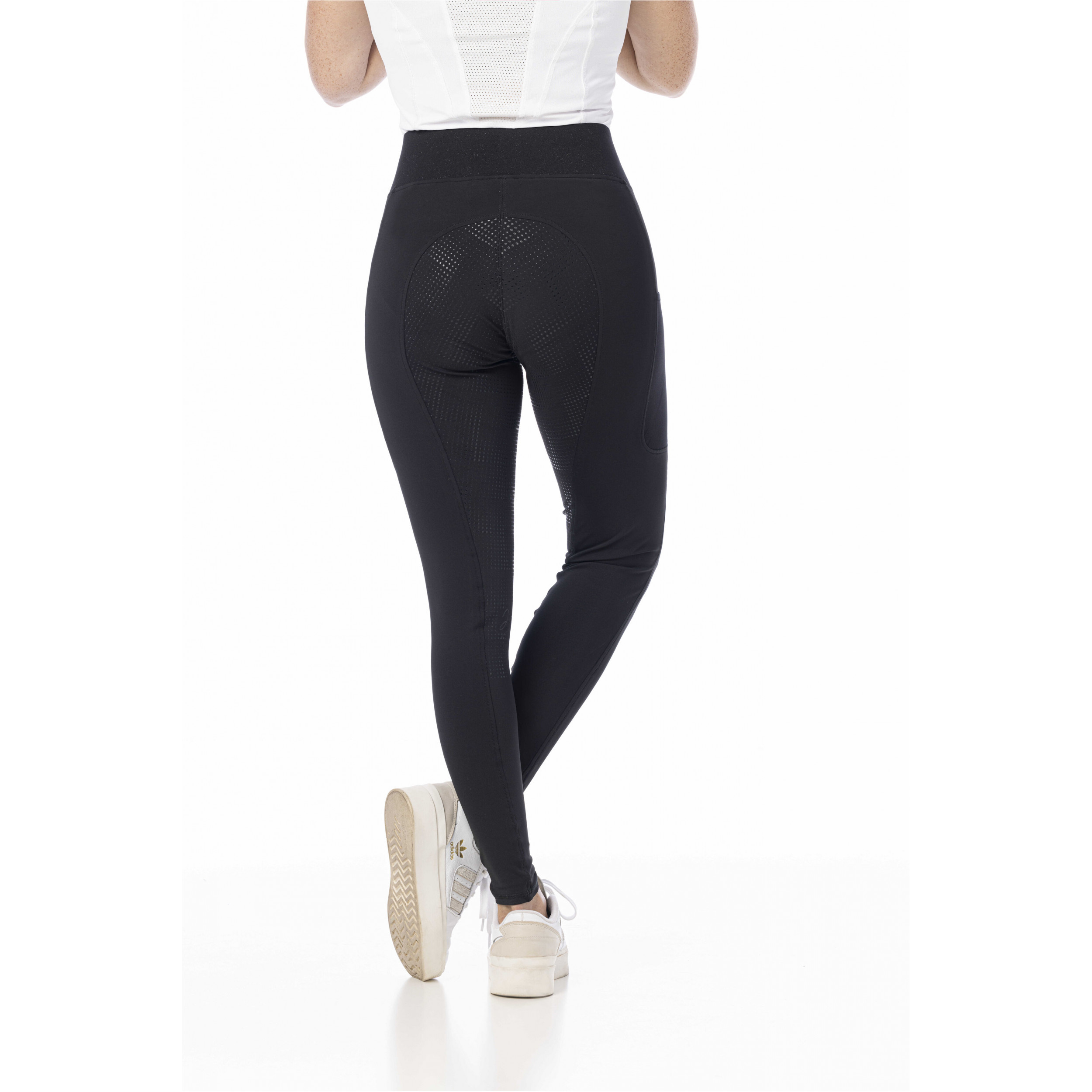 Damen Reitleggings Silikon Vollbesatz FLORA Kreuzbund schwarz