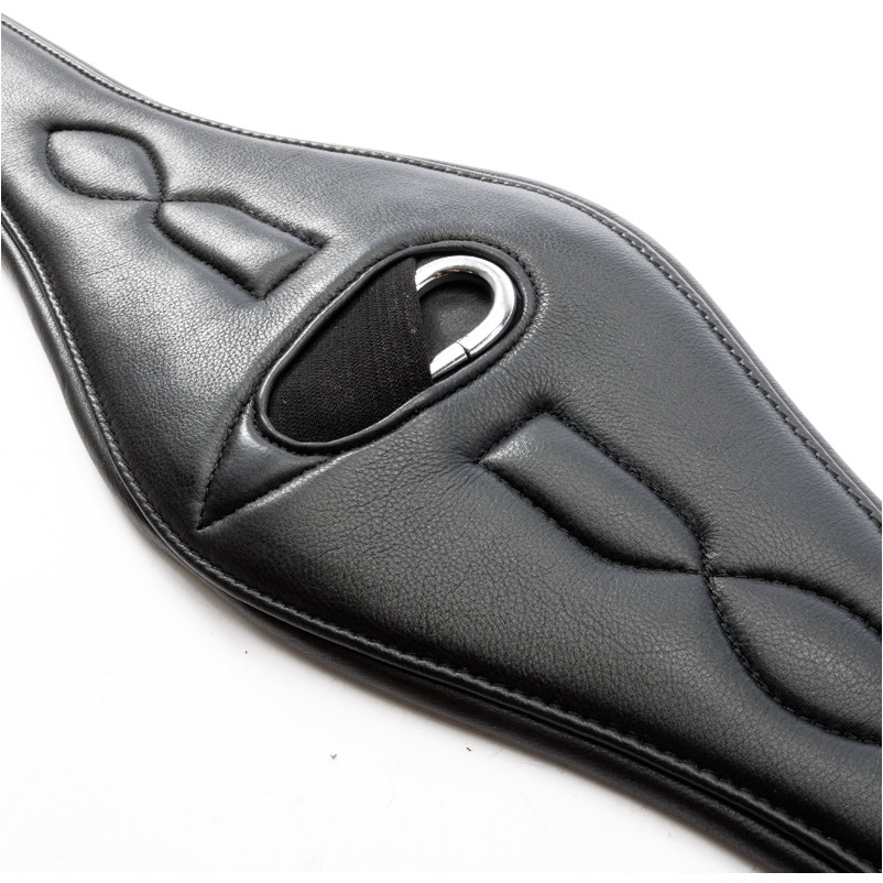 Ledersattelgurt ohne Elast COMFORT Softleder schwarz