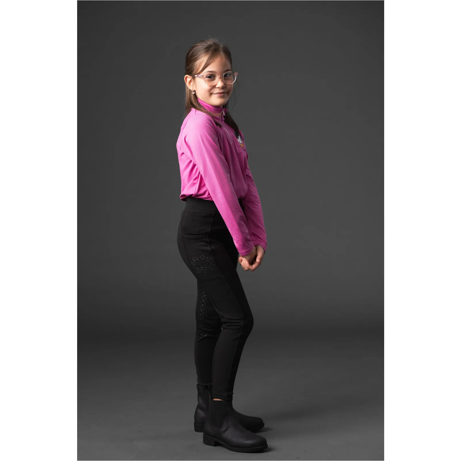 Winter Kinder Reitleggings Silikon Vollbesatz SOPHIA schwarz
