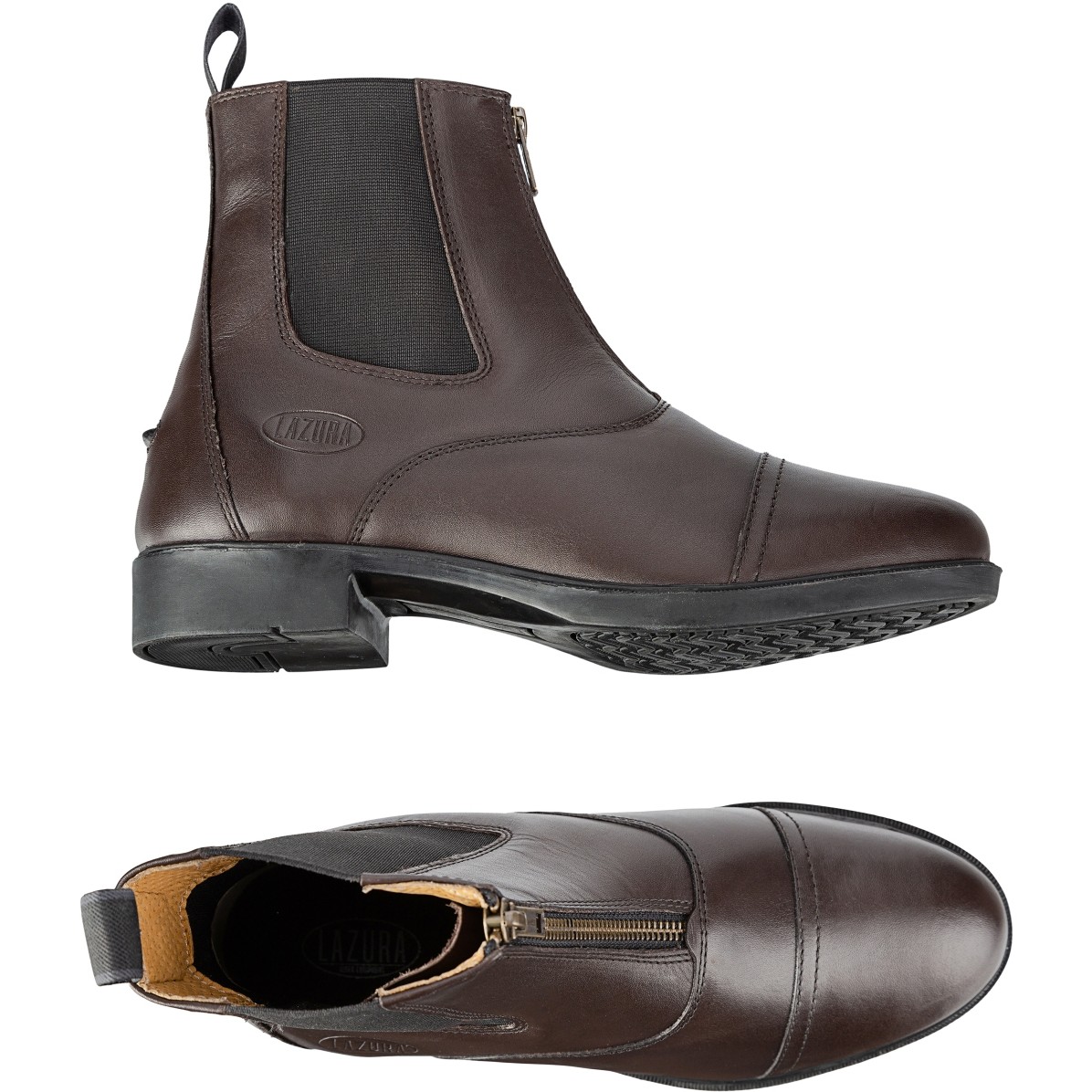 Reitstiefeletten CLASSIC Frontzip Echtleder braun