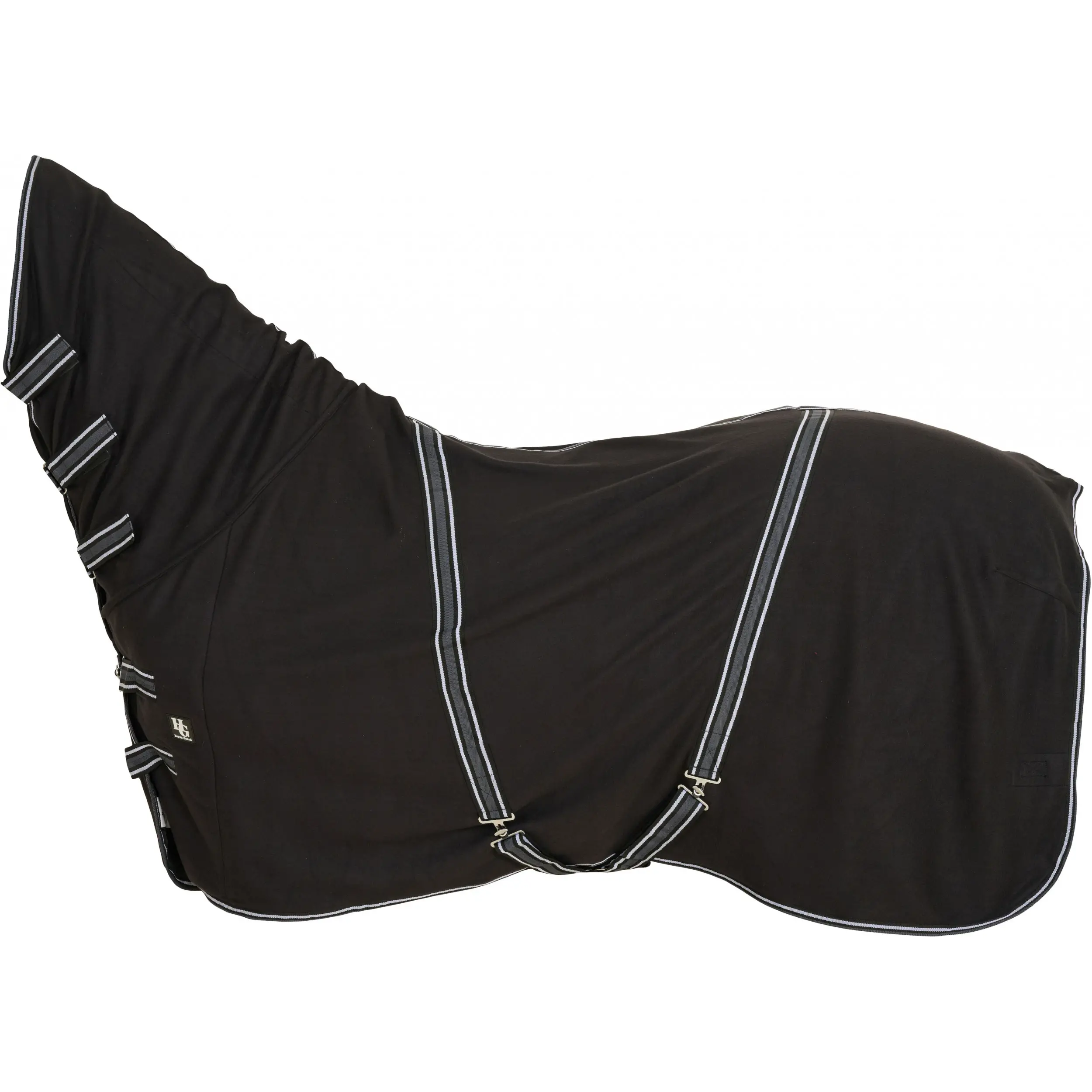 Abschwitzdecke mit Halsteil schwarz