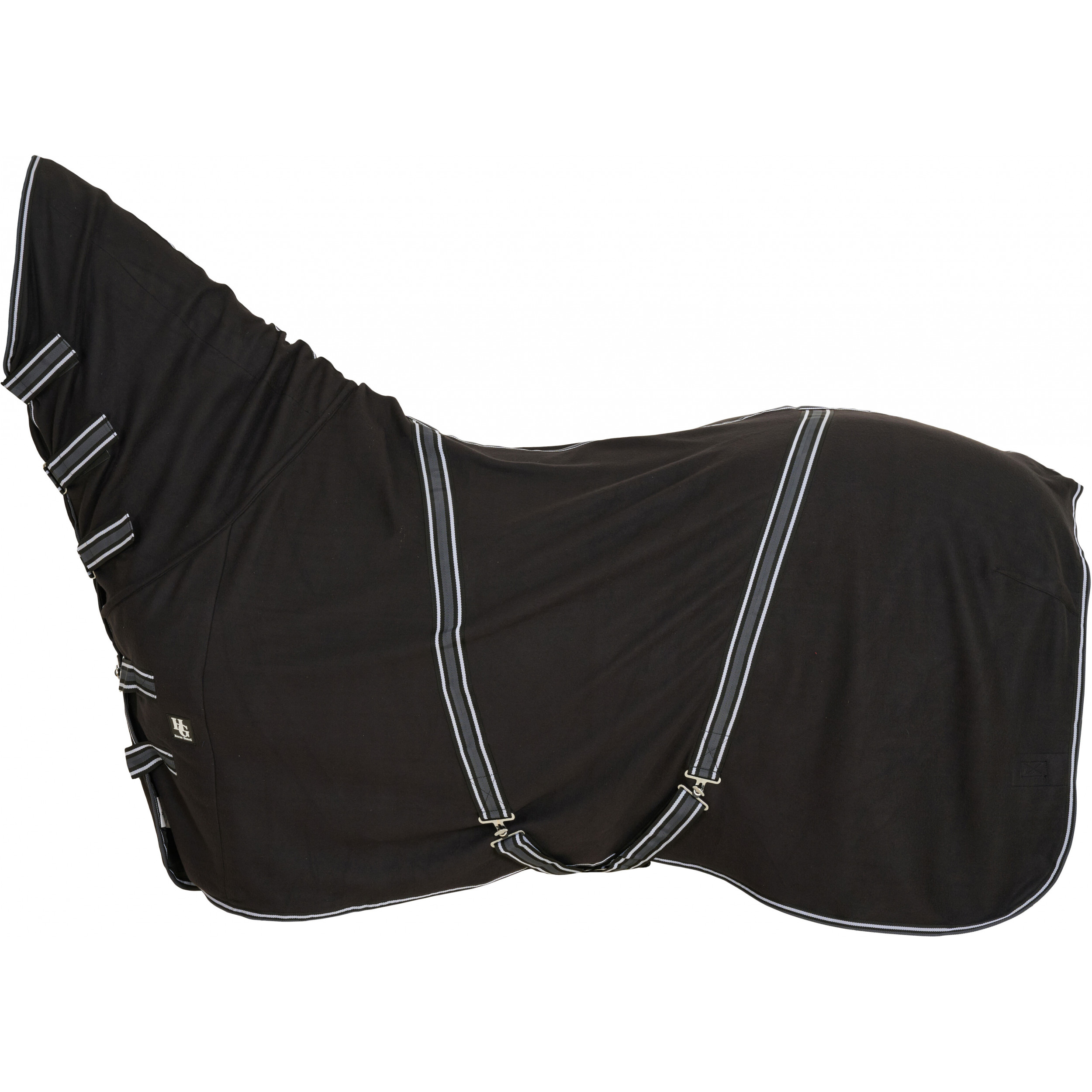 Abschwitzdecke mit Halsteil schwarz