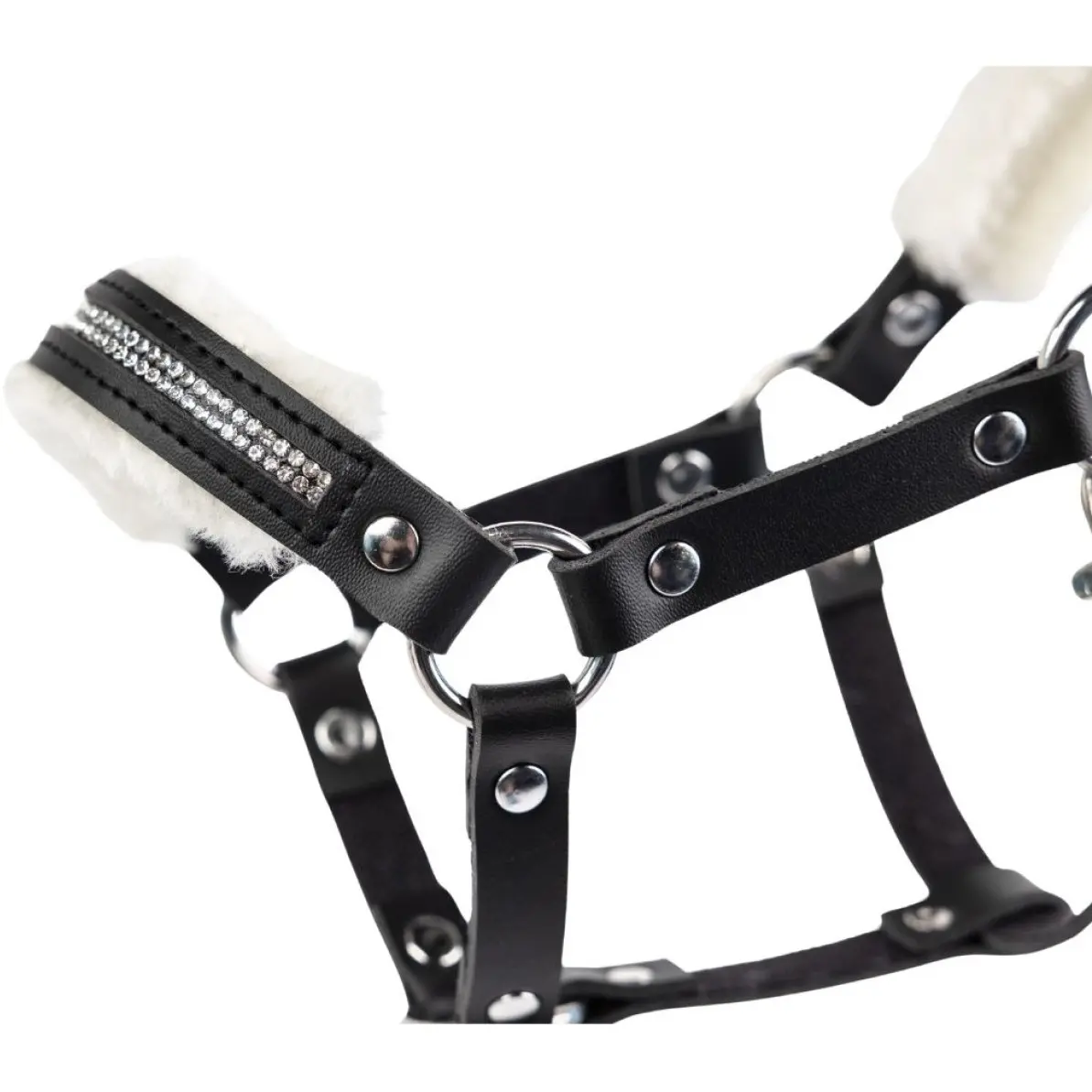 Spielzeughalfter mit Plüsch und Steinen schwarz Spielzeughalfter mit Plüsch und Steinen schwarz