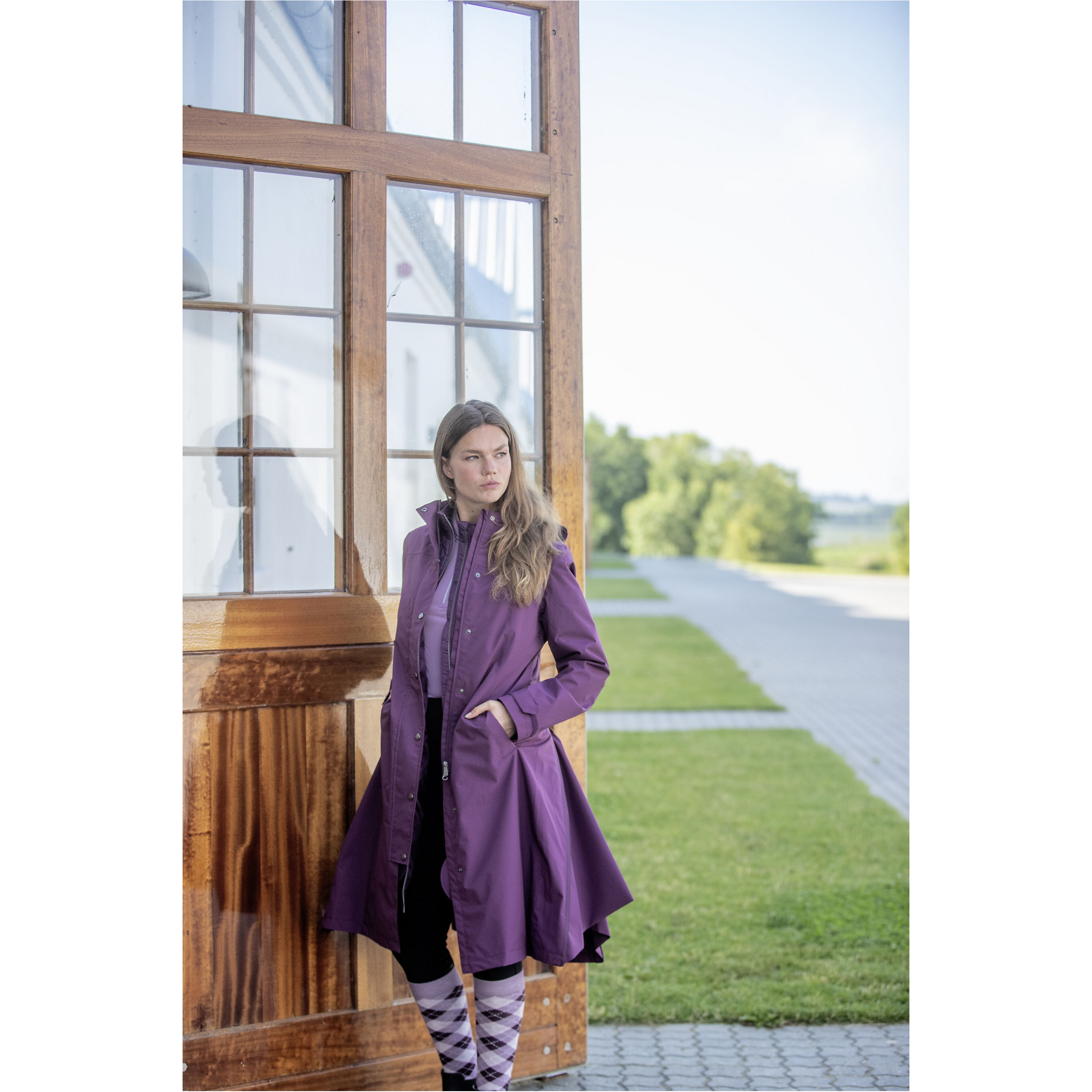 Damen Reitregenmantel HEAVEN italian plum