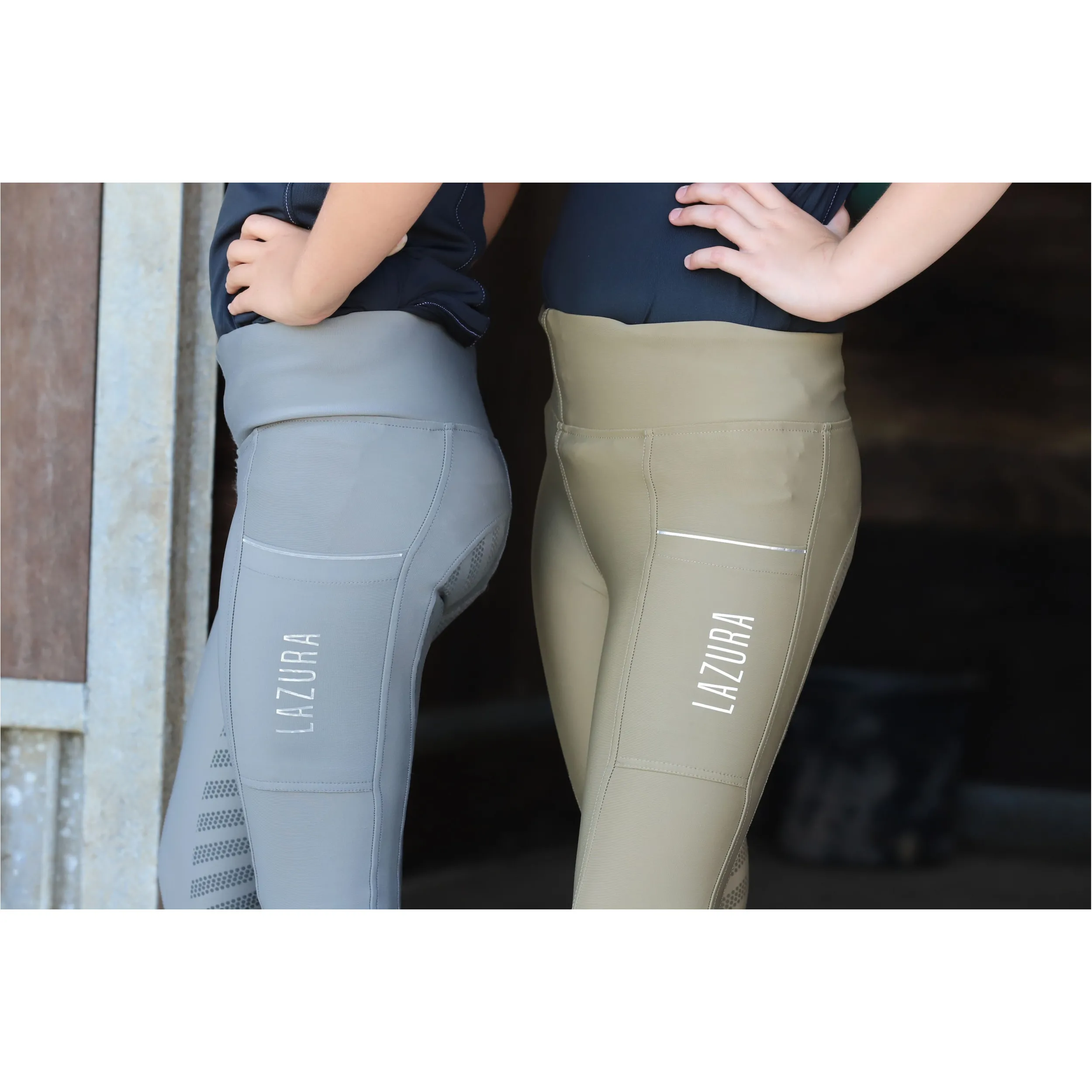 Kinder Reitleggings Silikon Vollbesatz FENJA stone