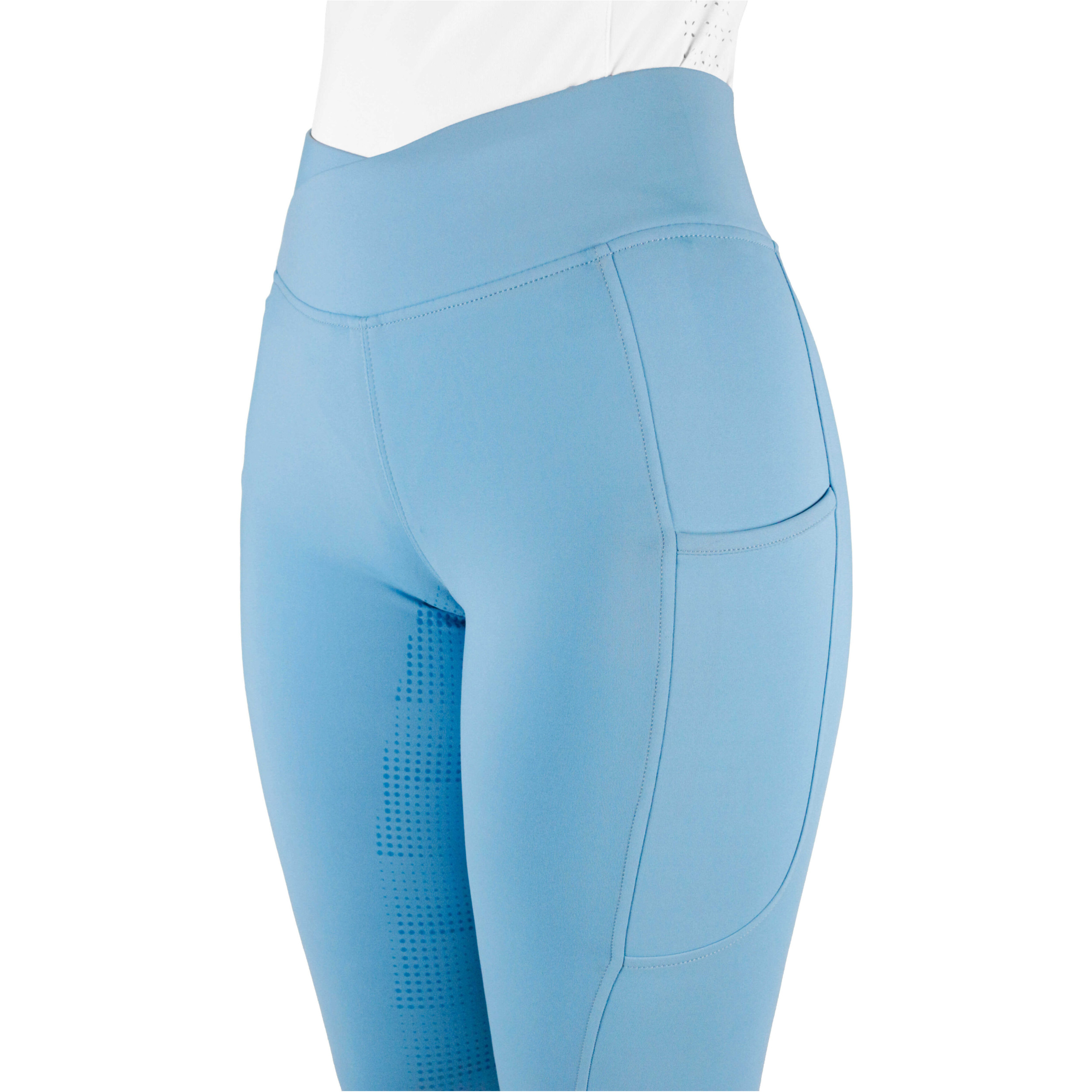 Damen Reitleggings Silikon Vollbesatz EK-Fanny himmelblau 