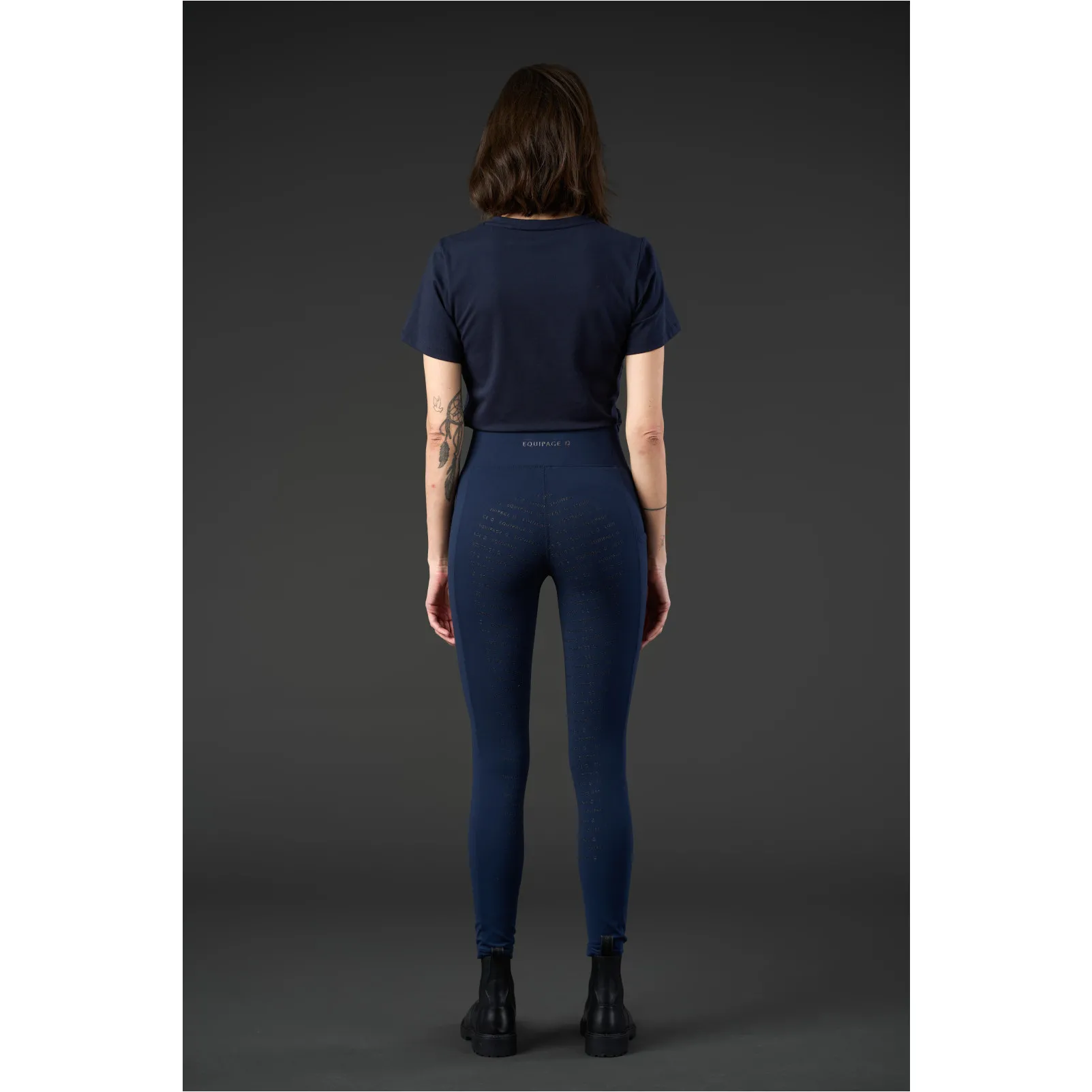 Damen Reitleggings Silikon Vollbesatz TAWNY navy