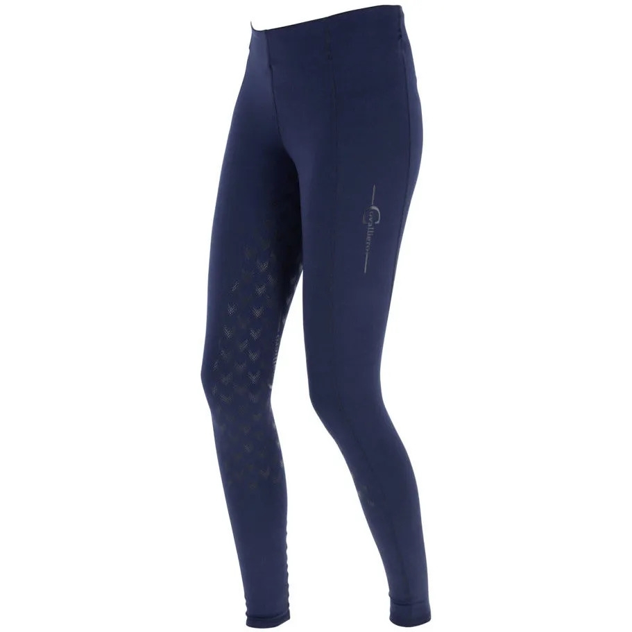 Damen Reitleggings Silikon Vollbesatz EQUONA dunkelblau