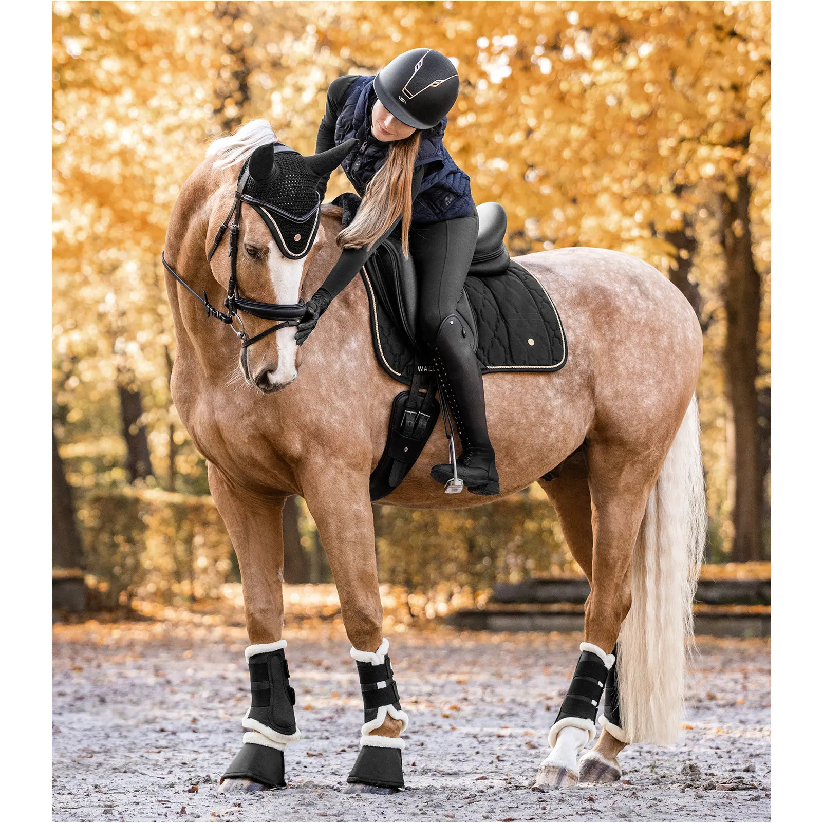 Dressurgamaschen COMFORT schwarz/natur