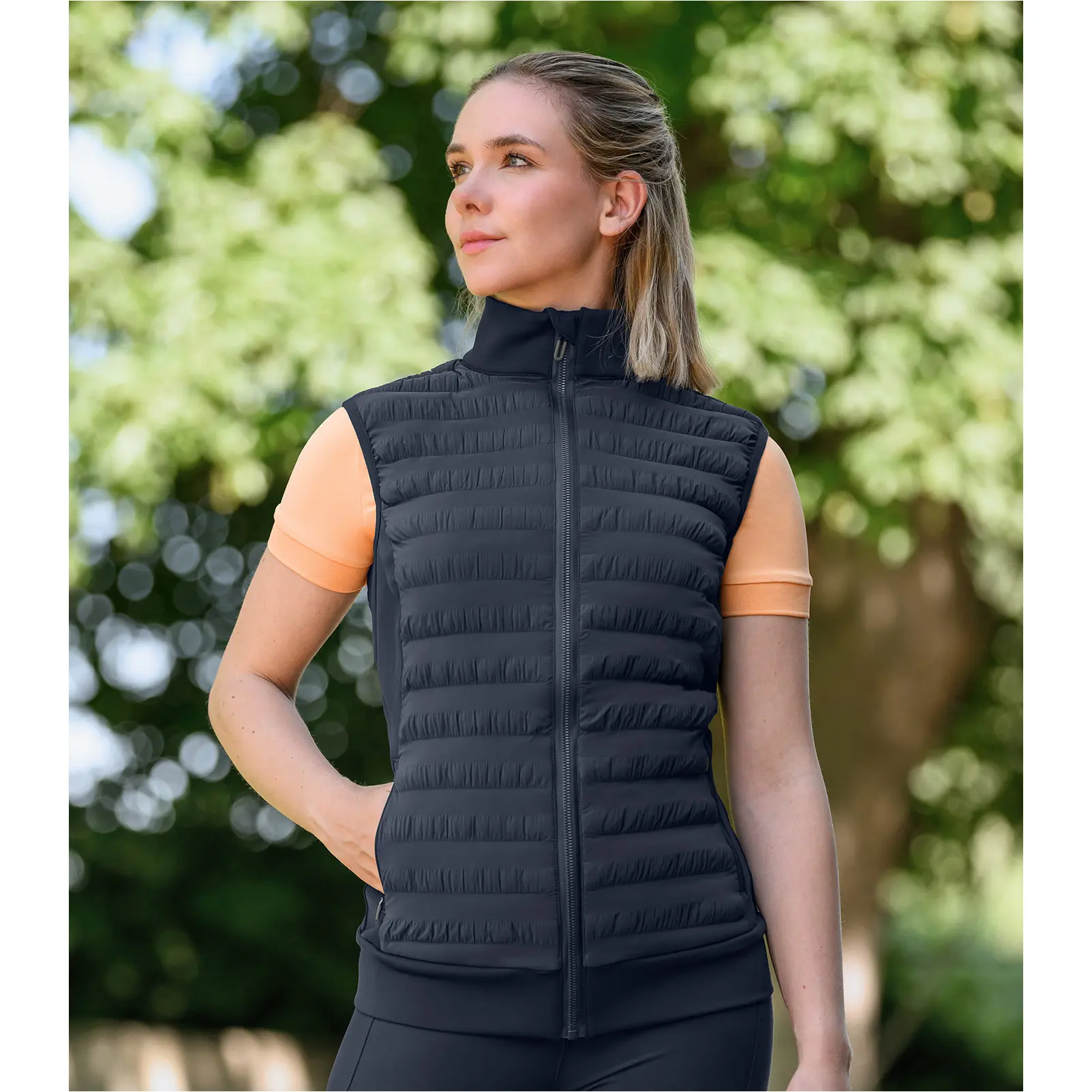 Damen Hybrid Steppweste SEATTLE tiefblau