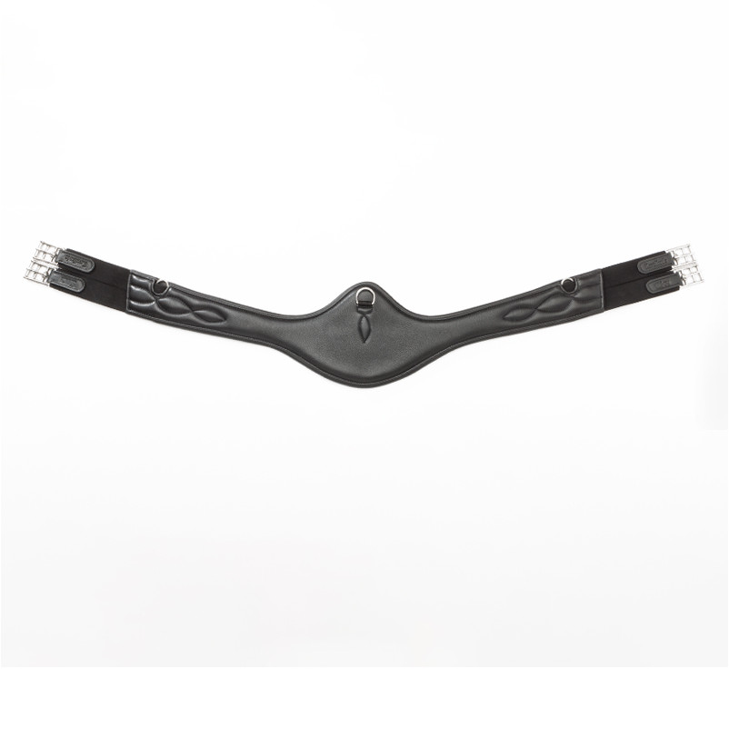 Ledersattelgurt mit Elast CASPER Softleder schwarz Ledersattelgurt mit Elast CASPER Softleder schwarz