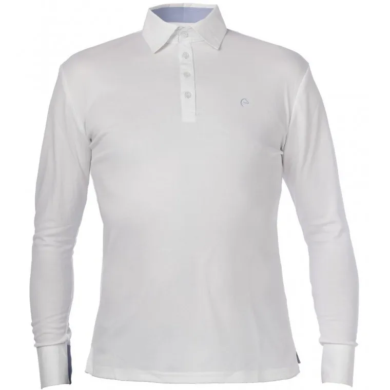 Kinder Poloshirt langarm MESH weiß