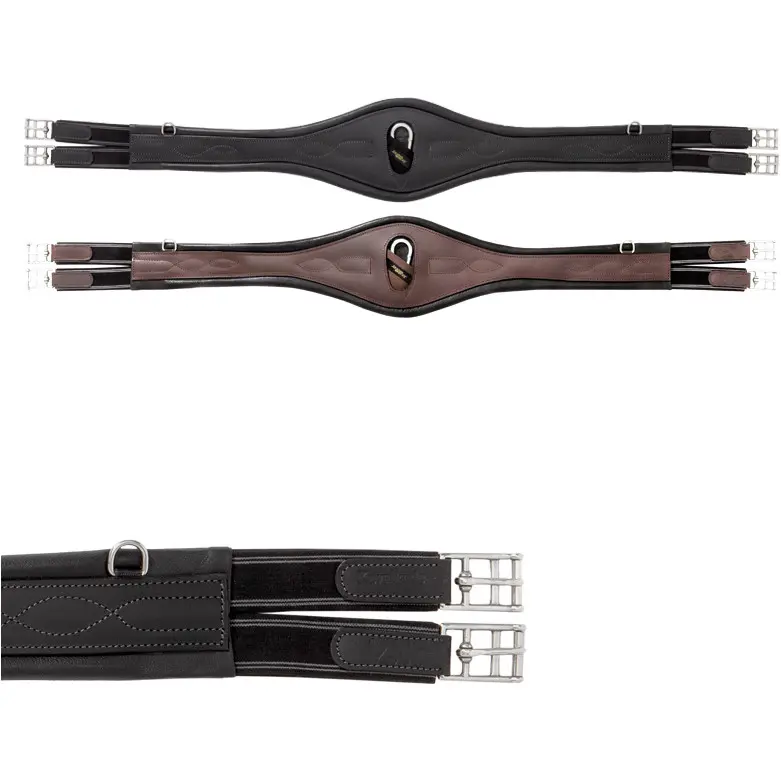 Ledersattelgurt geölt mit Elast COMFORT braun/schwarz