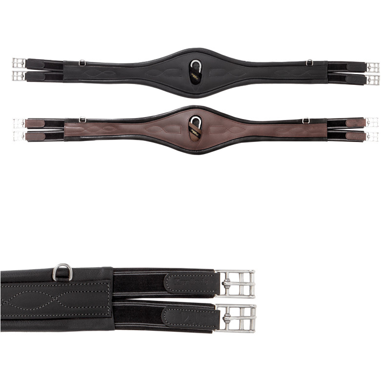 Ledersattelgurt geölt mit Elast COMFORT braun/schwarz