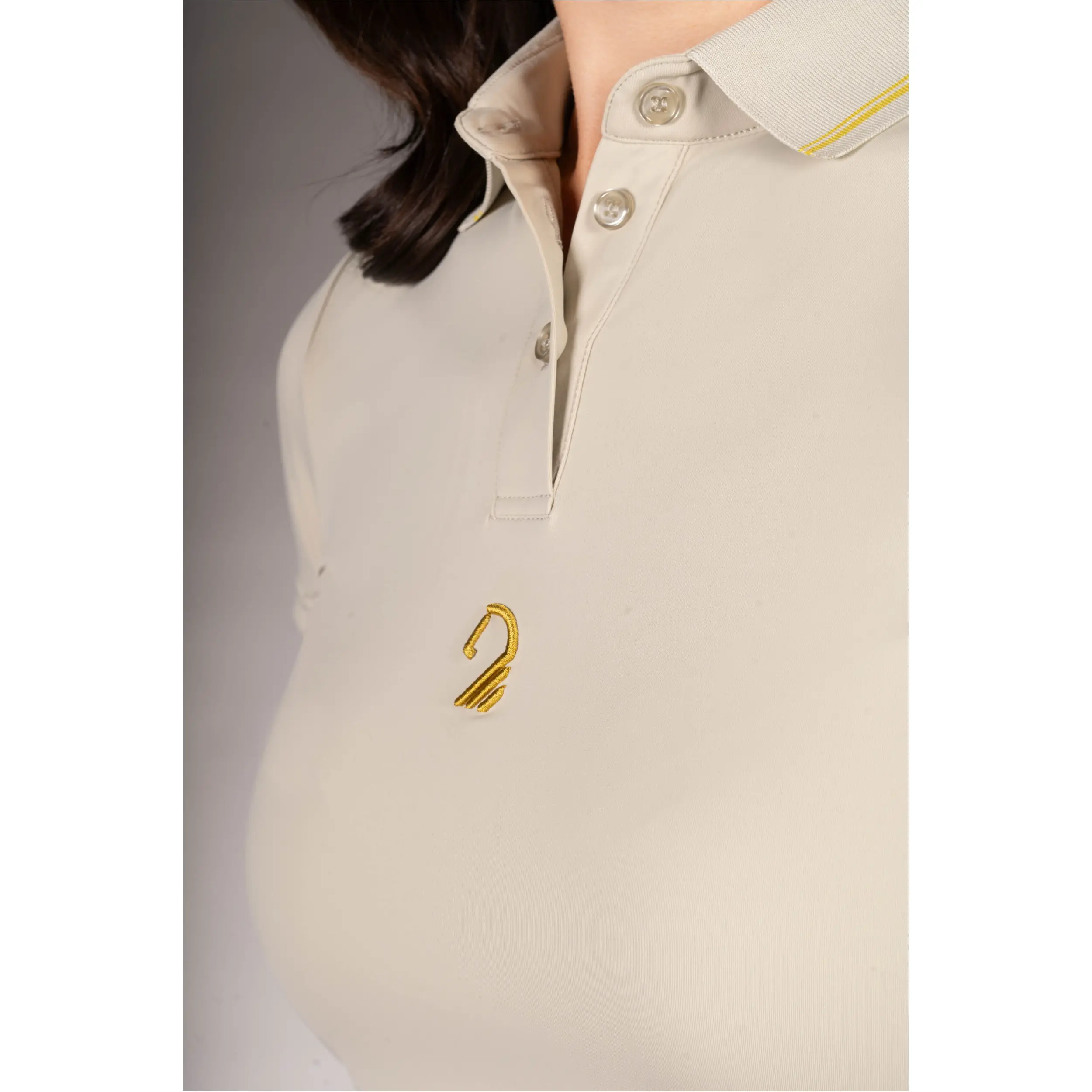 Damen Poloshirt LIMONE grau/beige