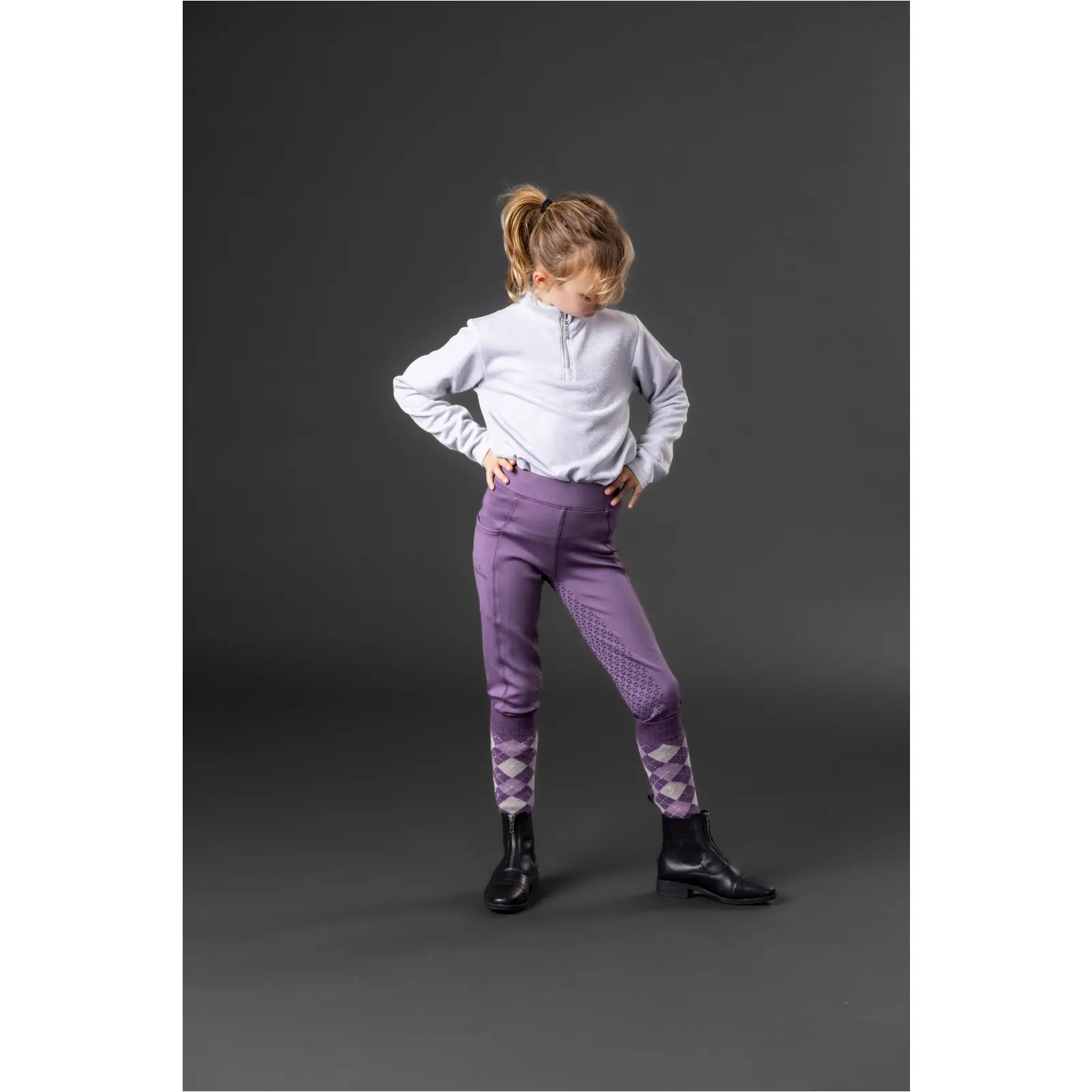 Winter Kinder Reitleggings Silikon Vollbesatz SOPHIA montana grape Winter Kinder Reitleggings Silikon Vollbesatz SOPHIA montana grape