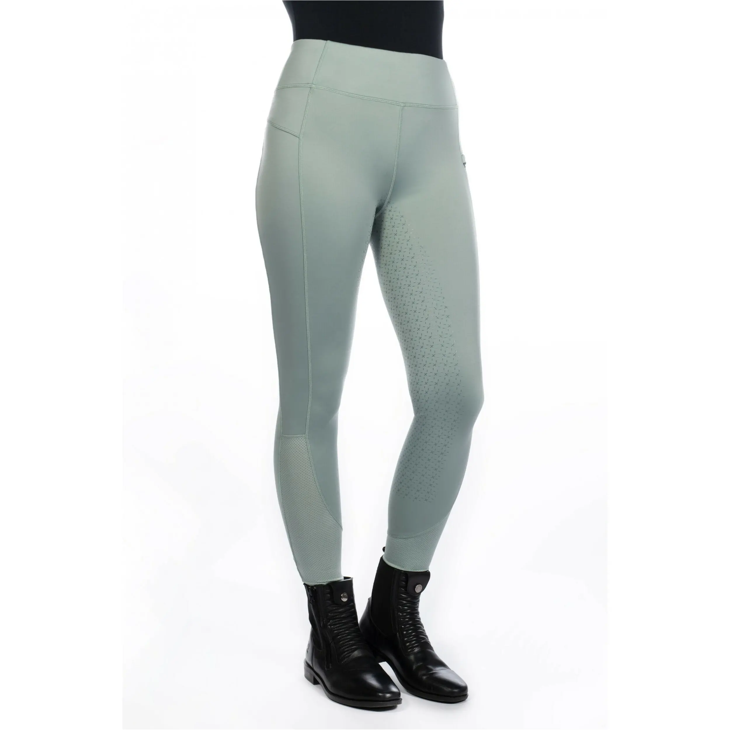 Damen Reitleggings Silikon Vollbesatz HARBOUR ISLAND salbei