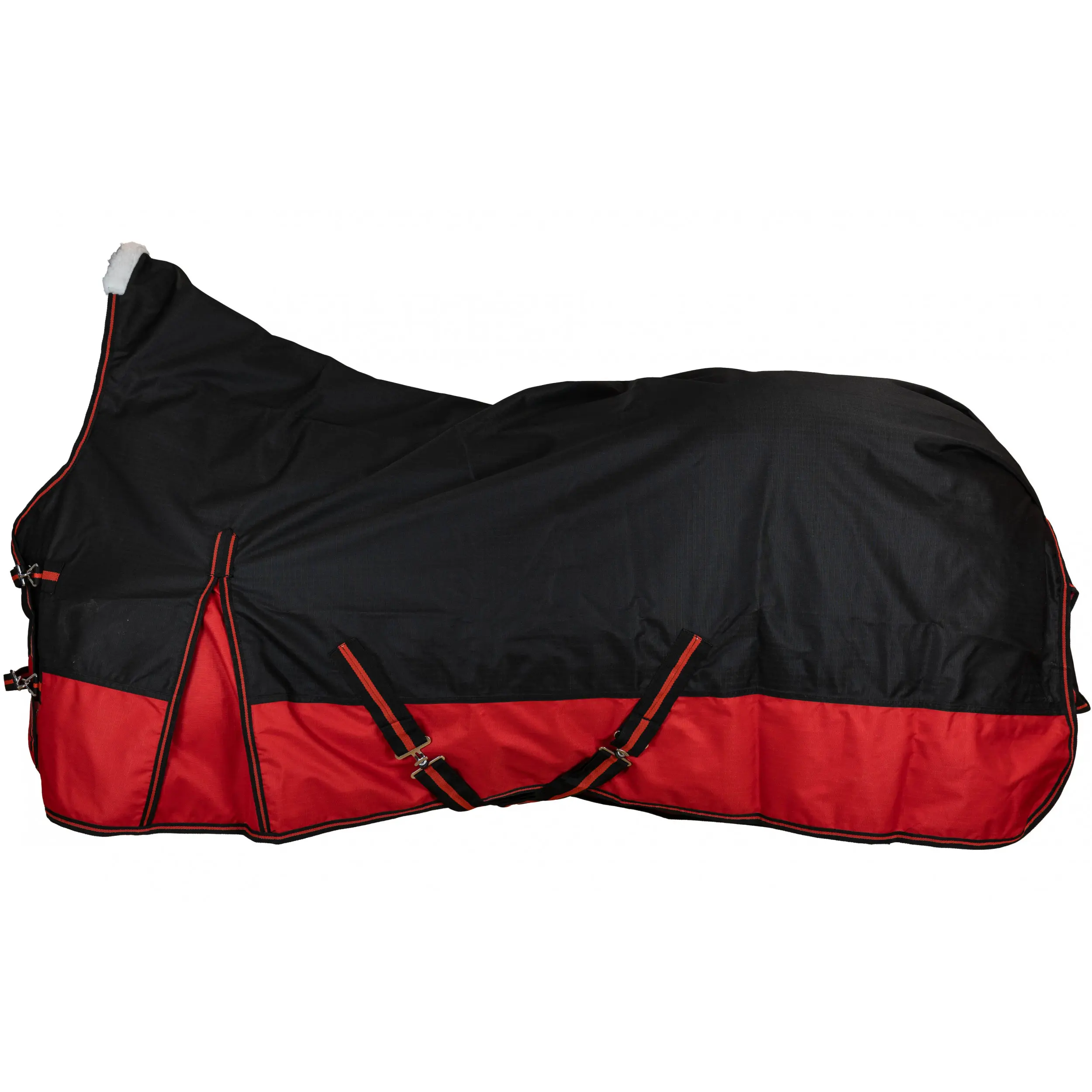Weidedecke High Neck Polarfleece 600D BASICLINE schwarz/rot