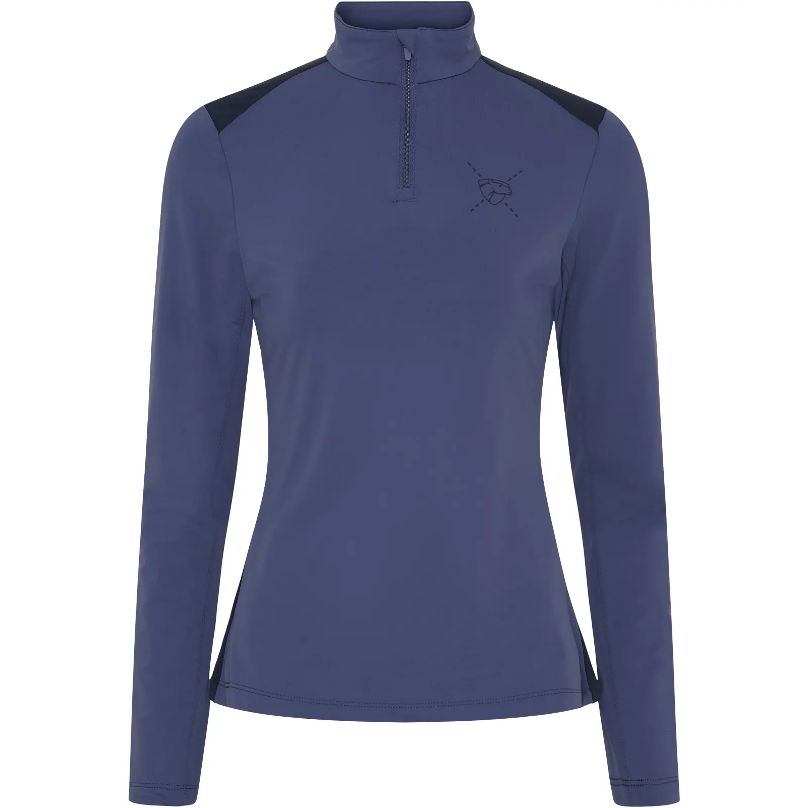 Damen Reitshirt Langarm VIVIAN half-zip crown blue
