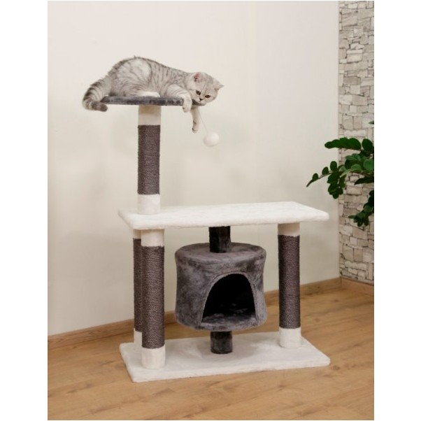 Kratzbaum JADE DARKLIGHT weiß/grau 70x35x96cm