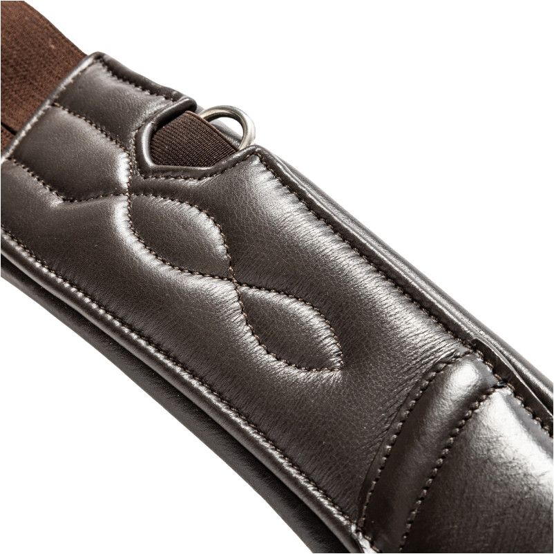 Sattelgurt mit Bauchlatz und Elast JULIUS Softleder braun