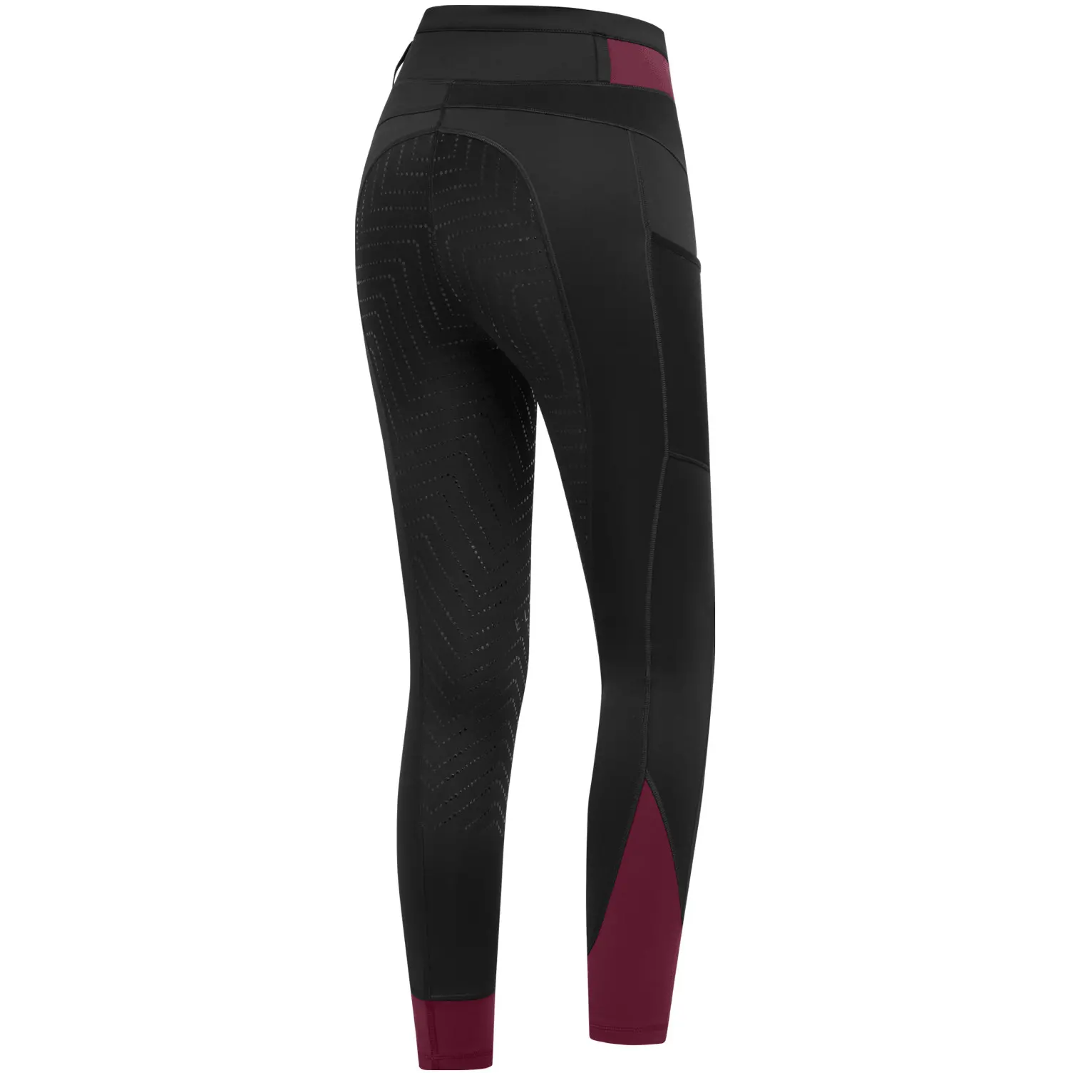 Damen Reitleggings Silikon Vollbesatz NOEMI schwarz/samtrot Damen Reitleggings Silikon Vollbesatz NOEMI schwarz/samtrot