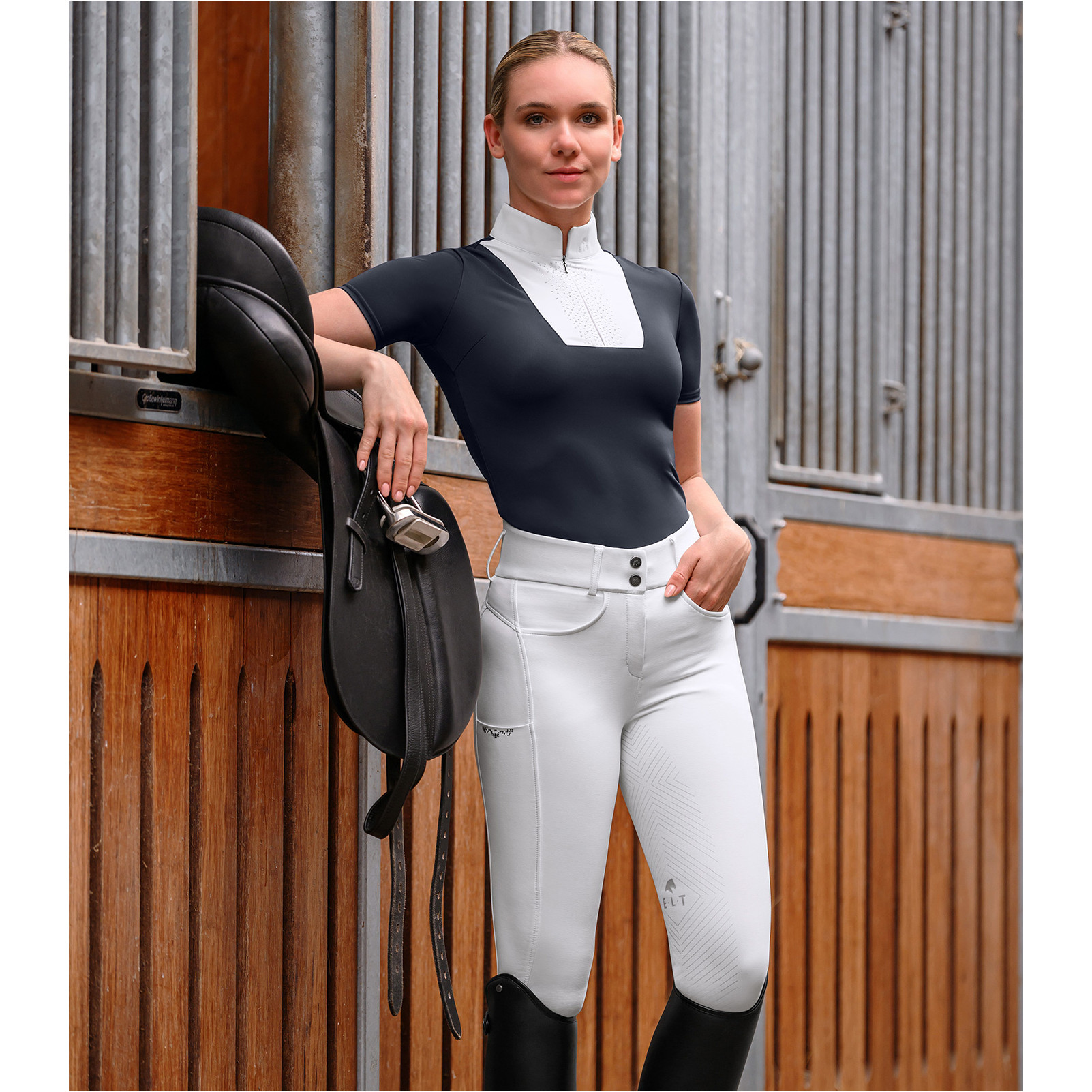 Damen Reithose Silikon Vollbesatz COMFORT RIDE GLAM weiß