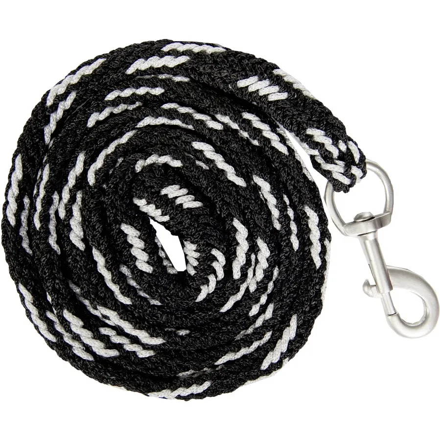 Halfter + Strick-Set mit Karabinerhaken STERNCHEN schwarz/silber