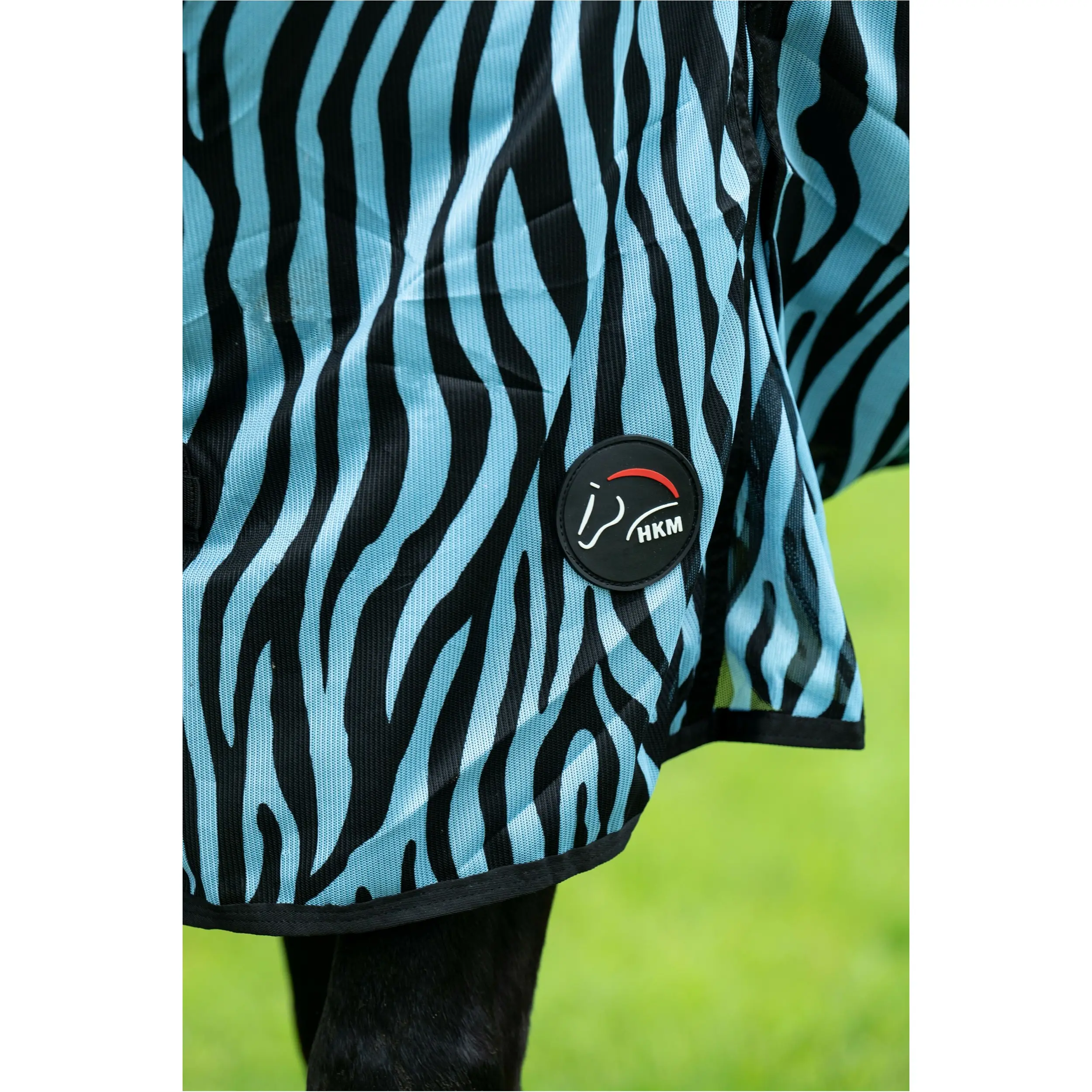 Fliegendecke mit Halsteil ZEBRA AQUA aqua/schwarz