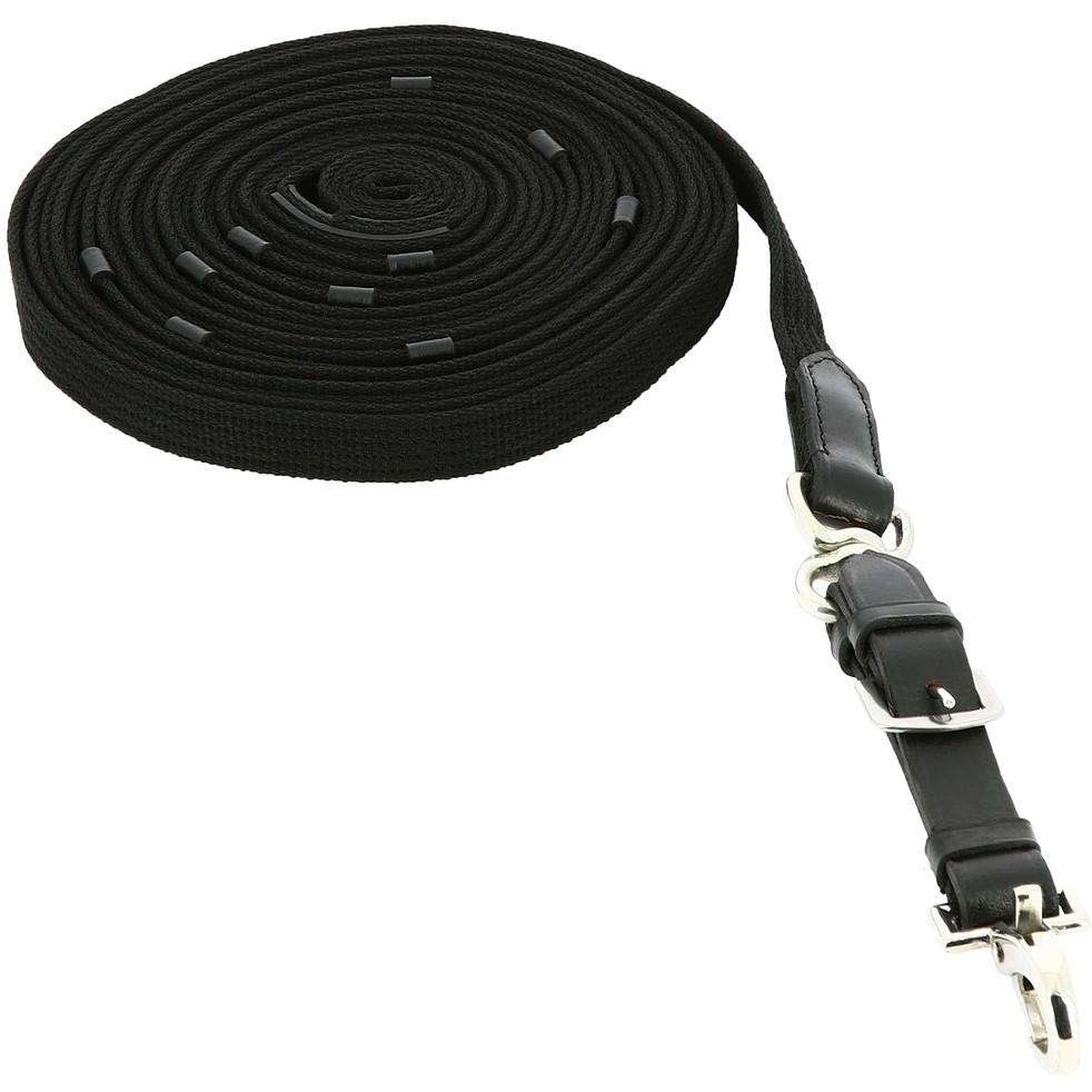 Longe mit Drehwirbel und Handschlaufe schwarz 1000cm Longe mit Drehwirbel und Handschlaufe schwarz 1000cm