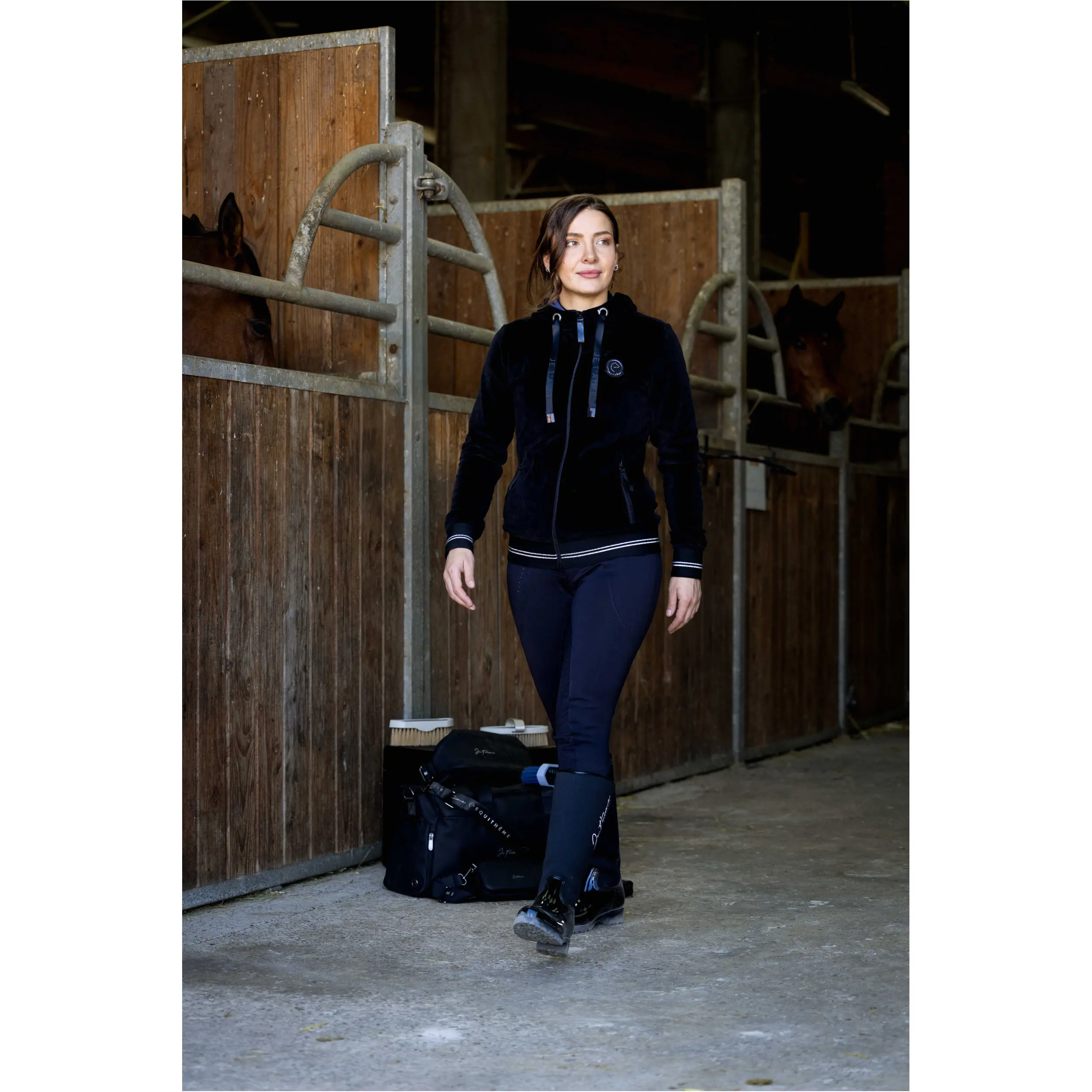 Bauchtasche + Geldbörse Je t'aime schwarz